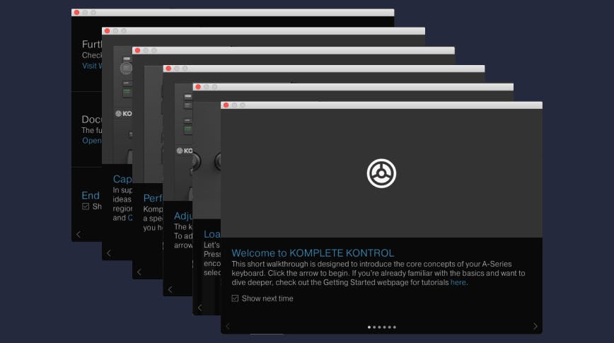 The A-series is a MIDI keyboard that was added to the family of consoles within Native Instruments. Onboarding tour for new user. Role UI-UX.