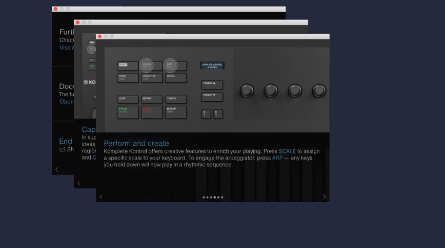 The A-series is a MIDI keyboard that was added to the family of consoles within Native Instruments. Onboarding tour for new user. Role UI-UX.