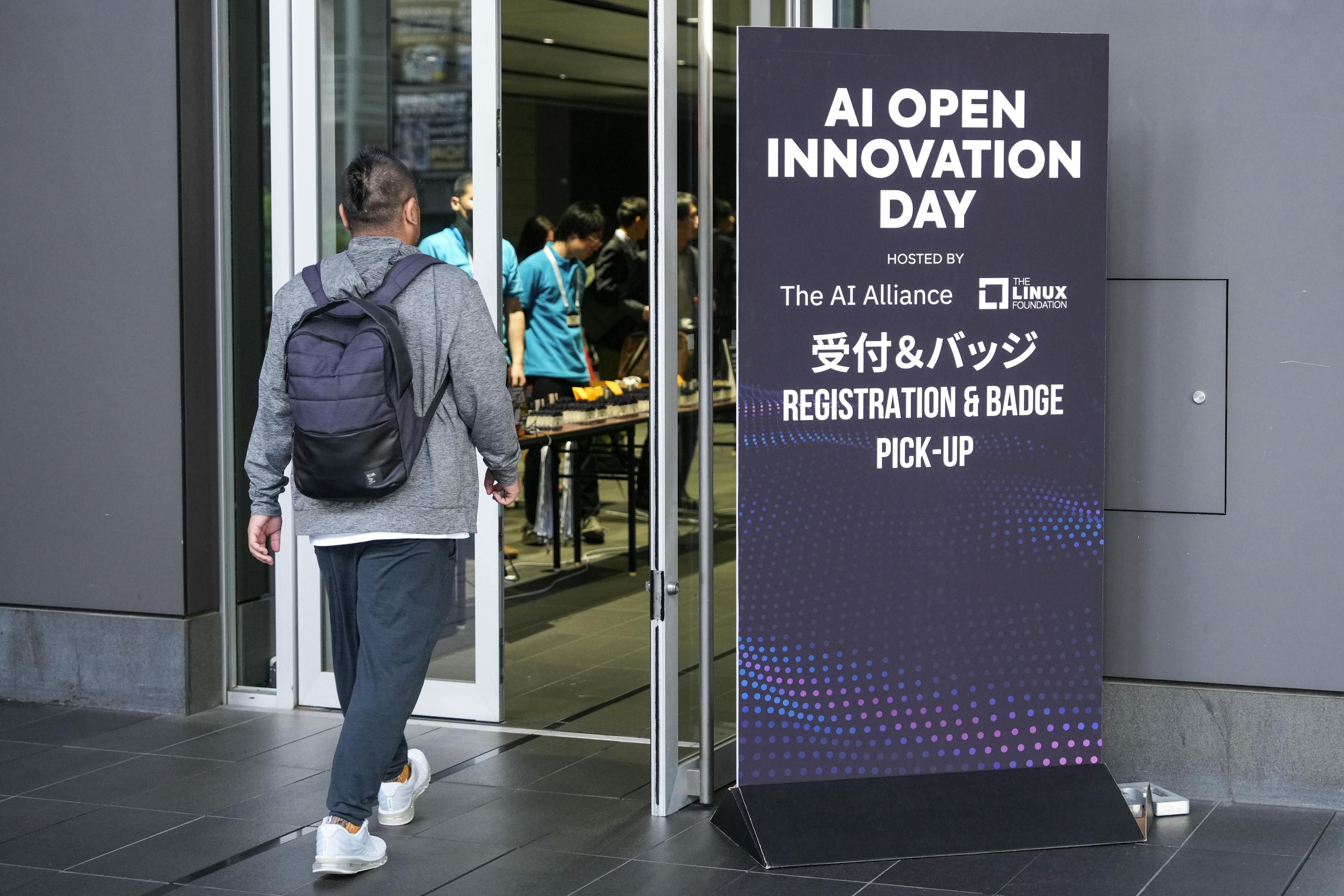 Attendees arrive at AI Open Innovation Day Tokyo