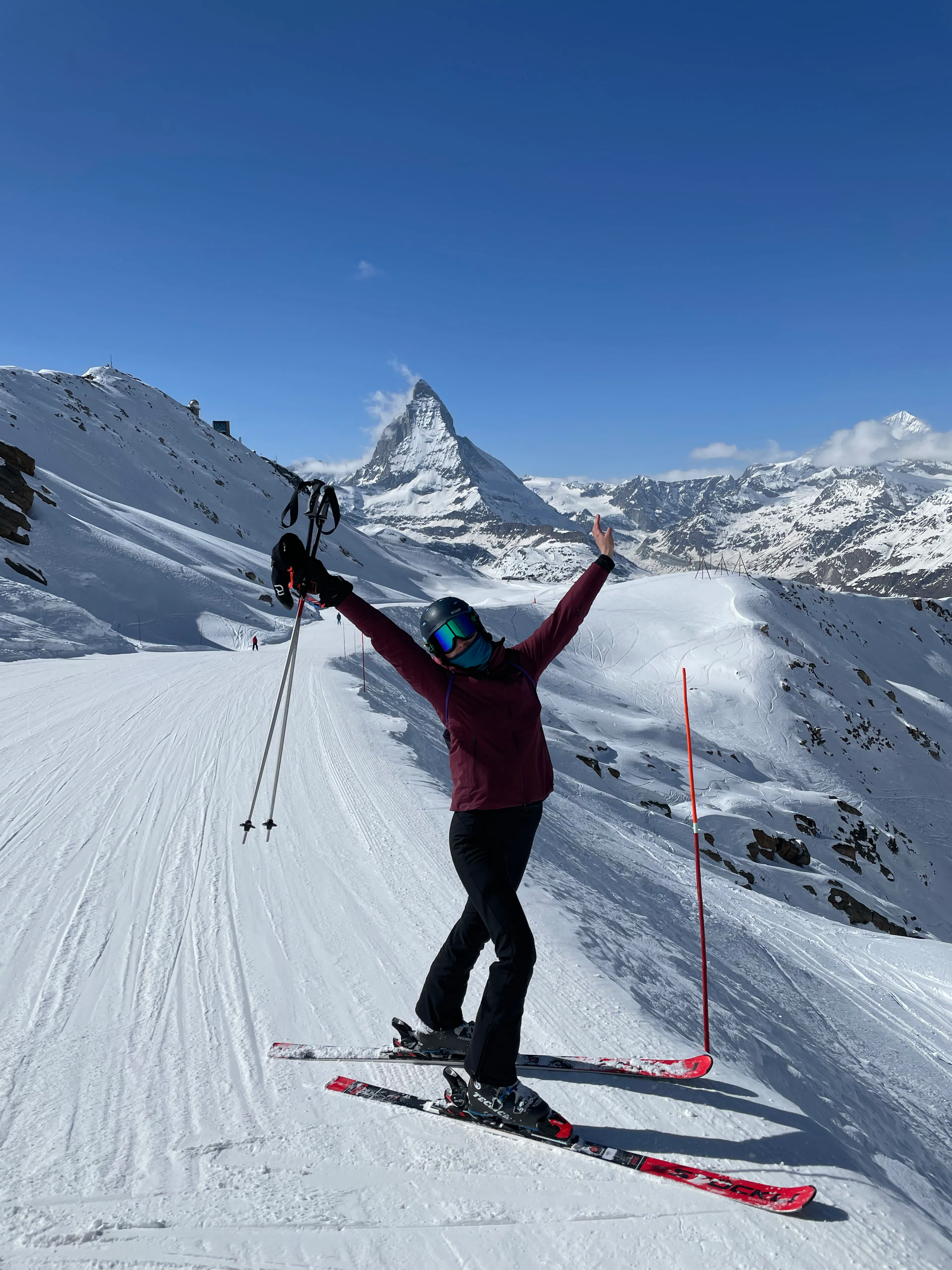 Marie skiing