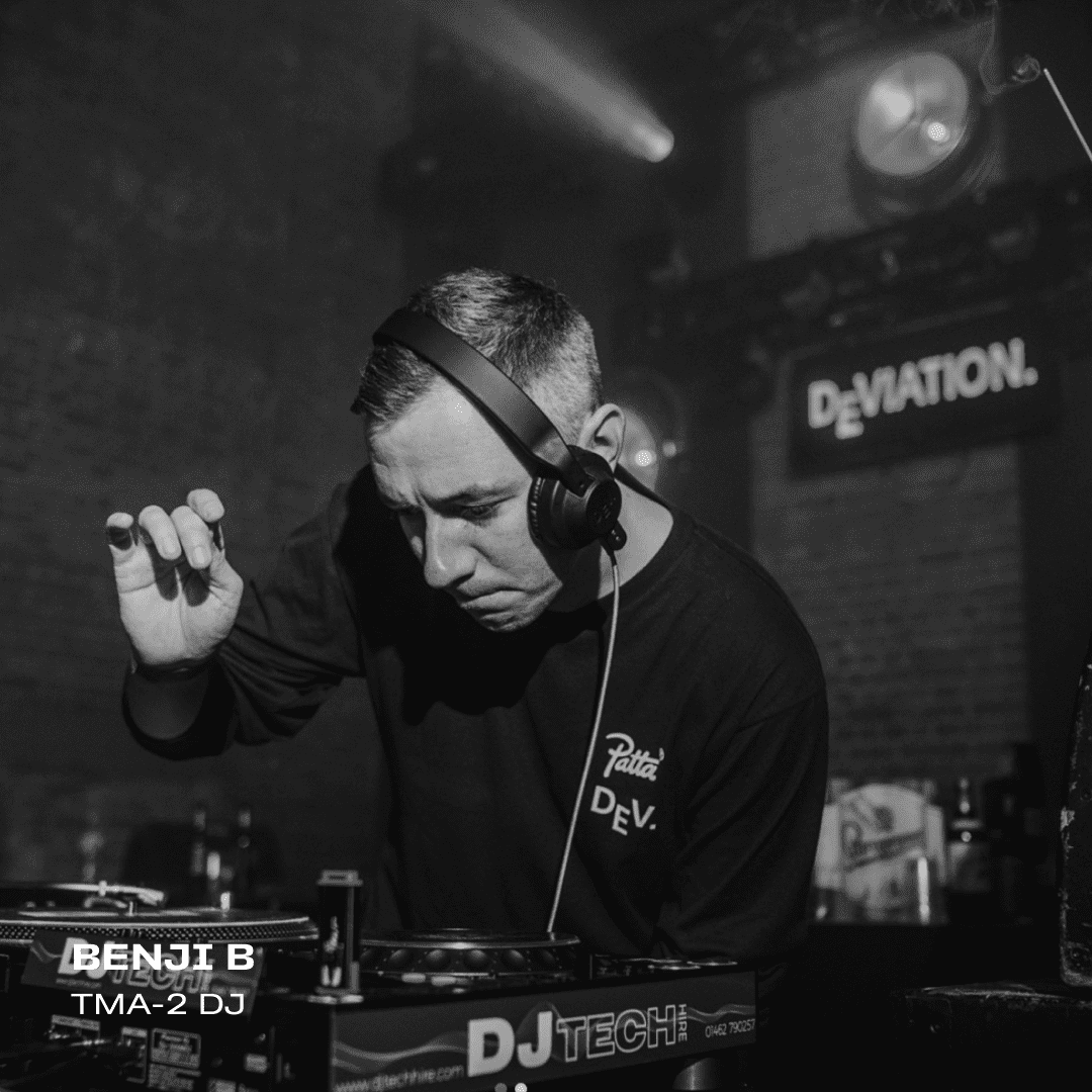 BENJI B using tma-2 dj headphones from AIAIAI