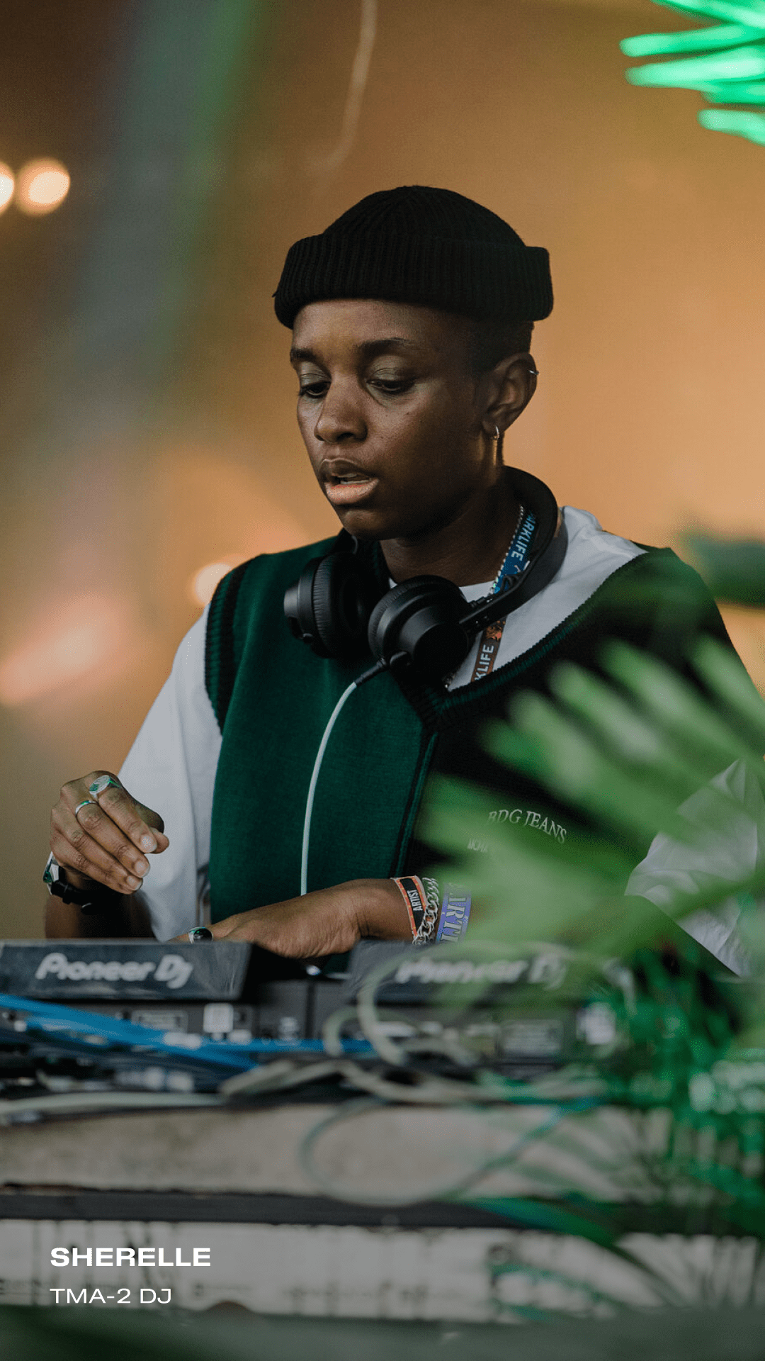 Sherelle using tma-2 dj headphones from AIAIAI