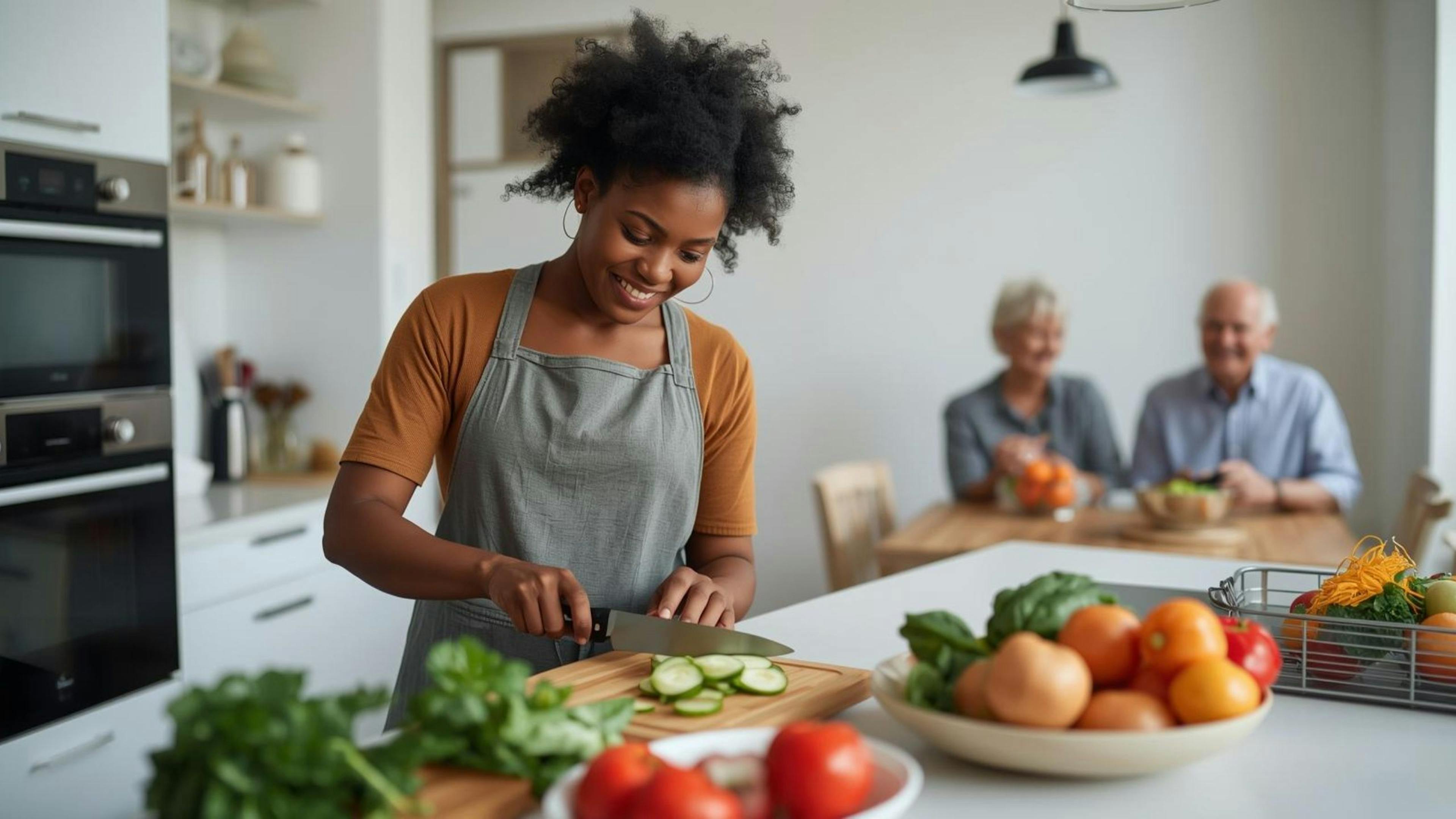 Repas préparé à domicile pour un couple de personnes âgées