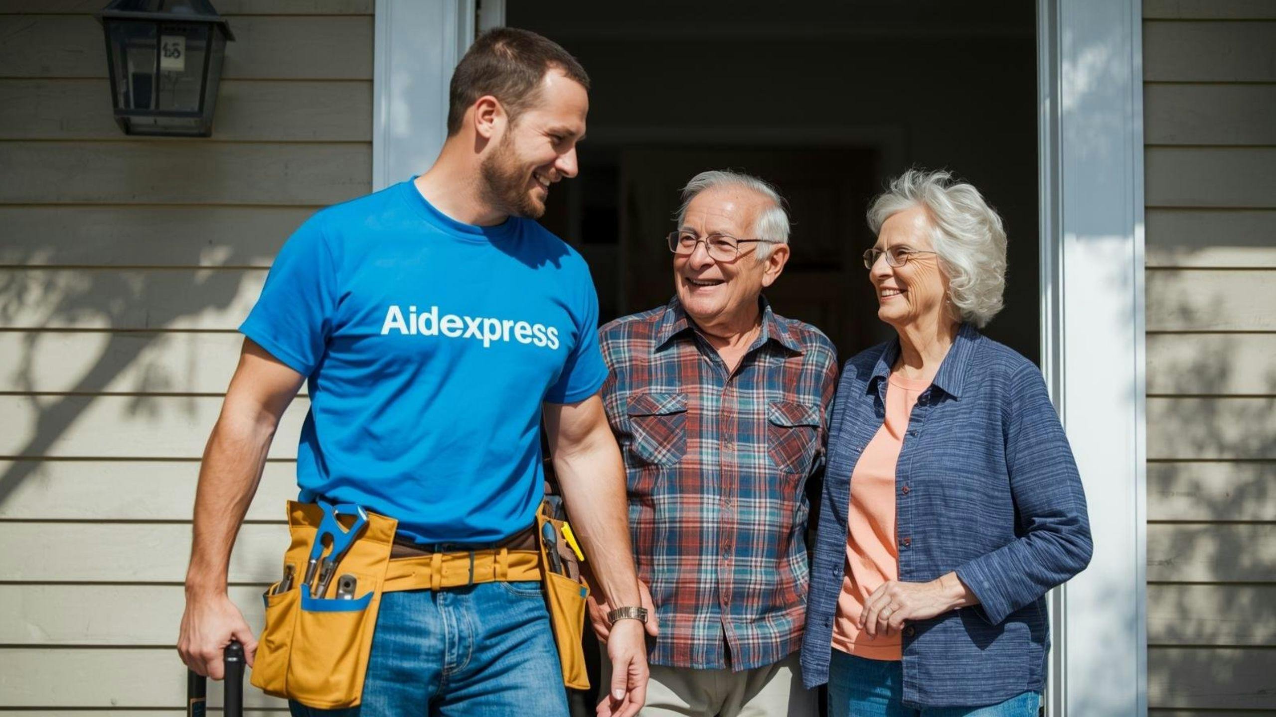 Homme à tout faire Aidexpress effectuant de petits travaux et réparations mineures à domicile pour garder la maison en bon état.