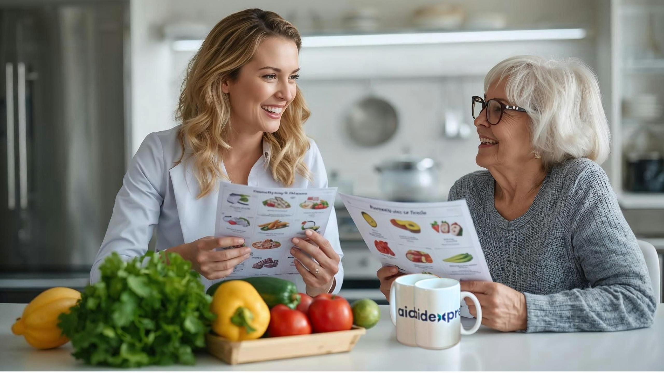 Health professionals providing specialized care and support during an in-home consultation.