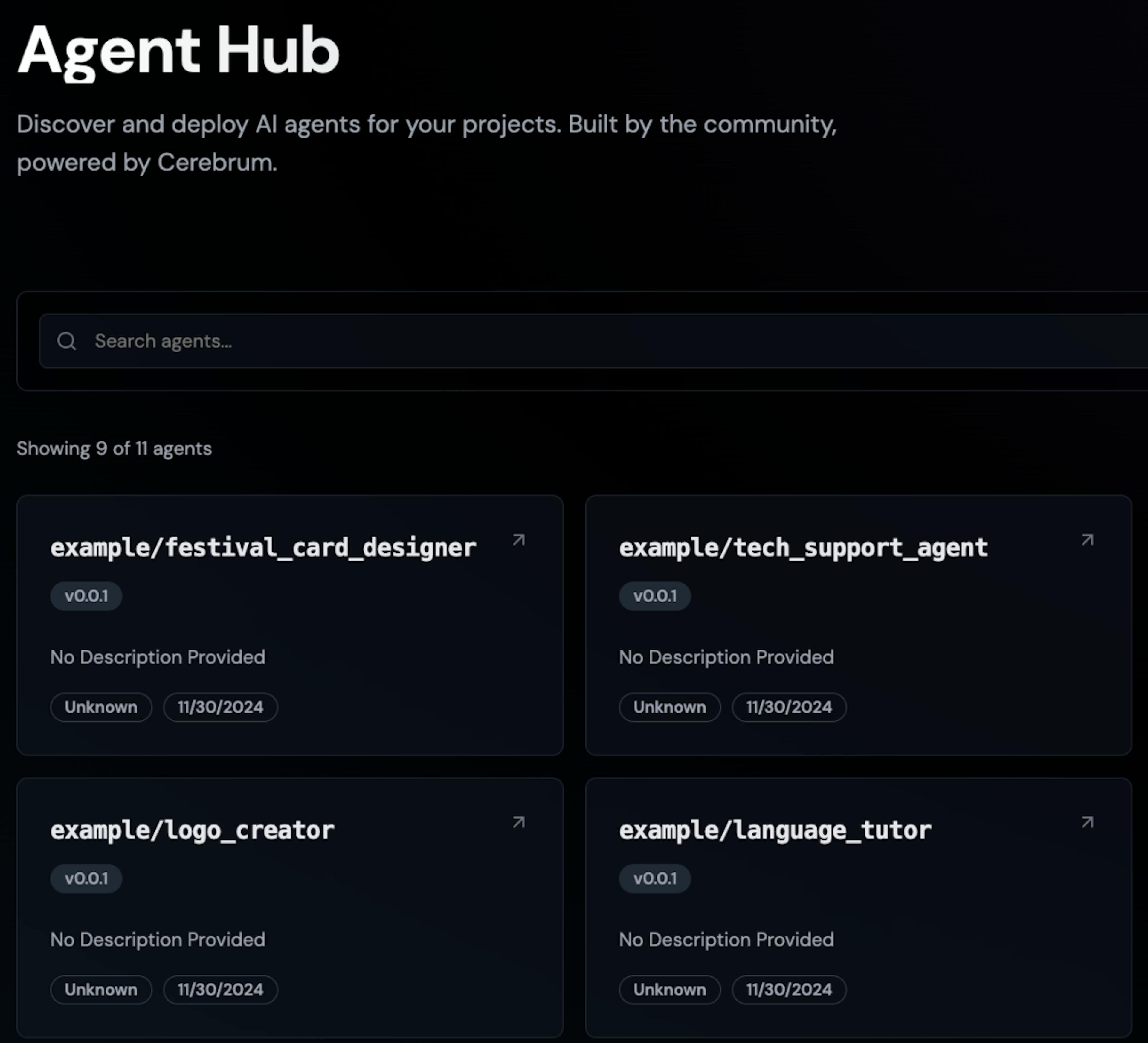 The AIOS Agent Hub Interface