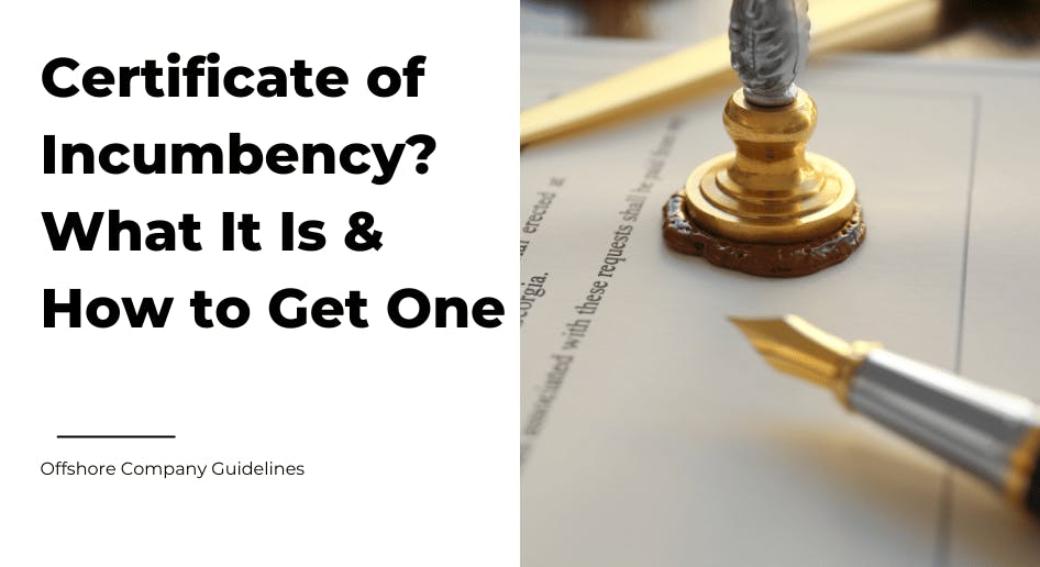 An incumbency certificate with a pen and stamp