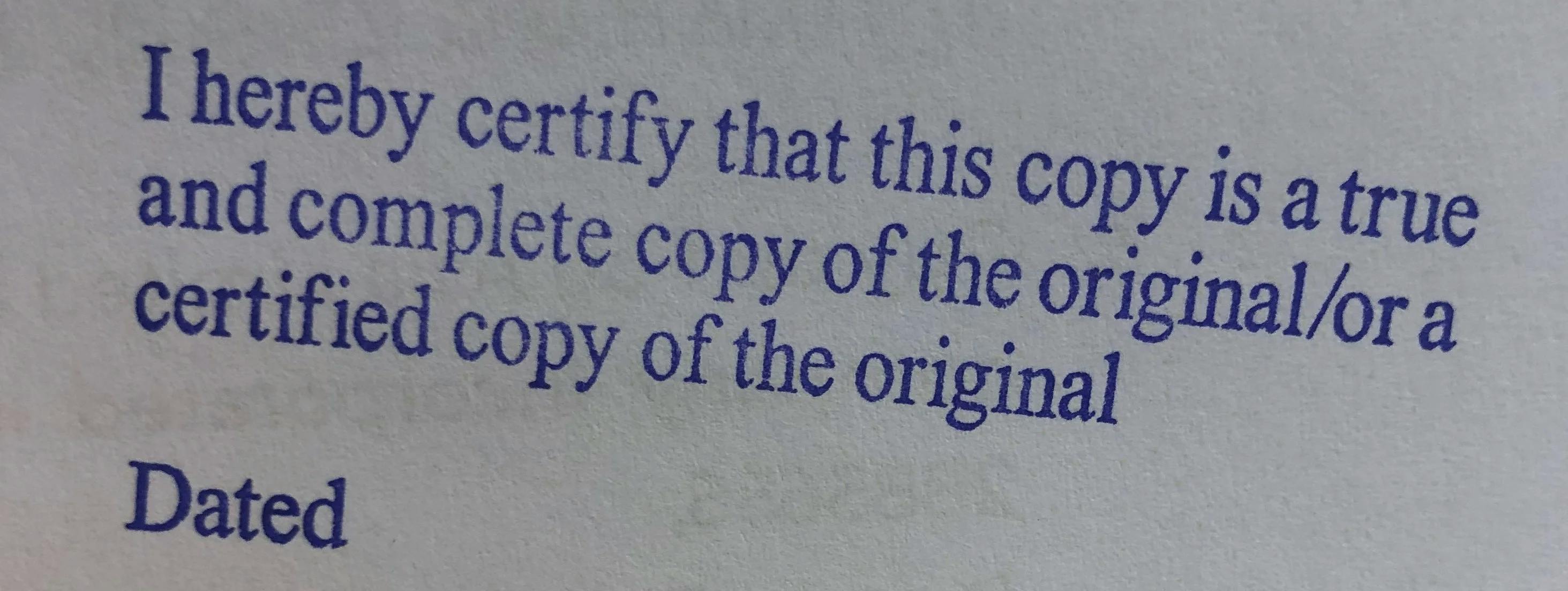 How to verify a certified true copy document.