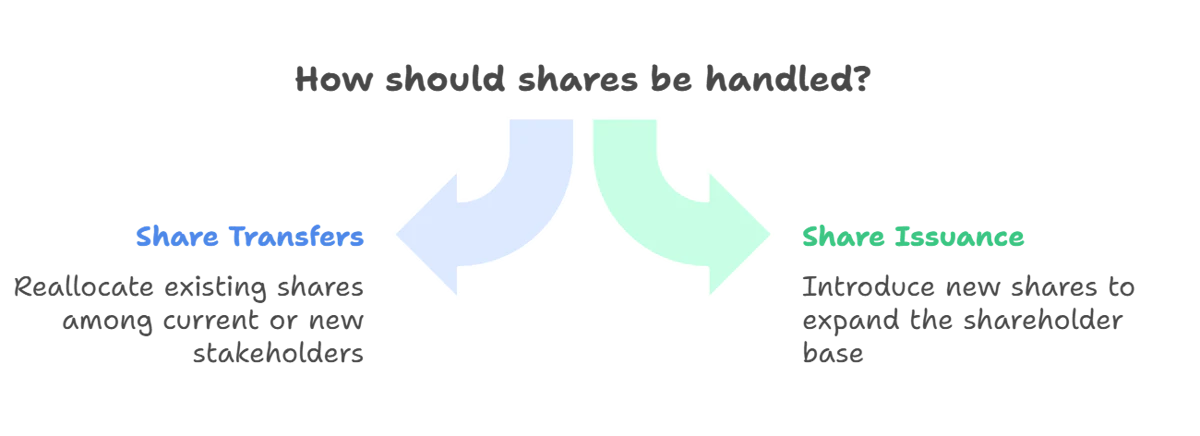 Share Issuance vs. Share Transfer