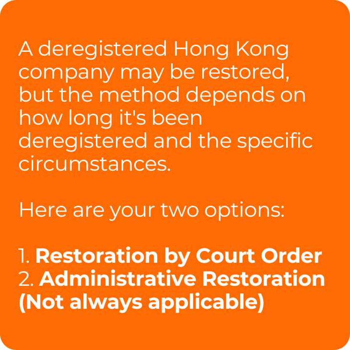 restore deregistered company