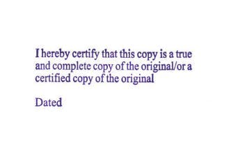 certification stamp placed directly on the copy