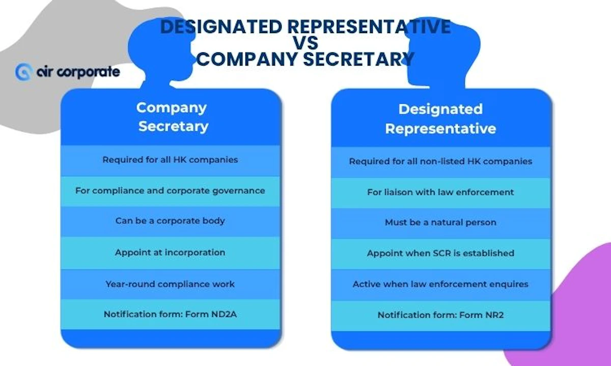 Designated Representative vs Company Secretary