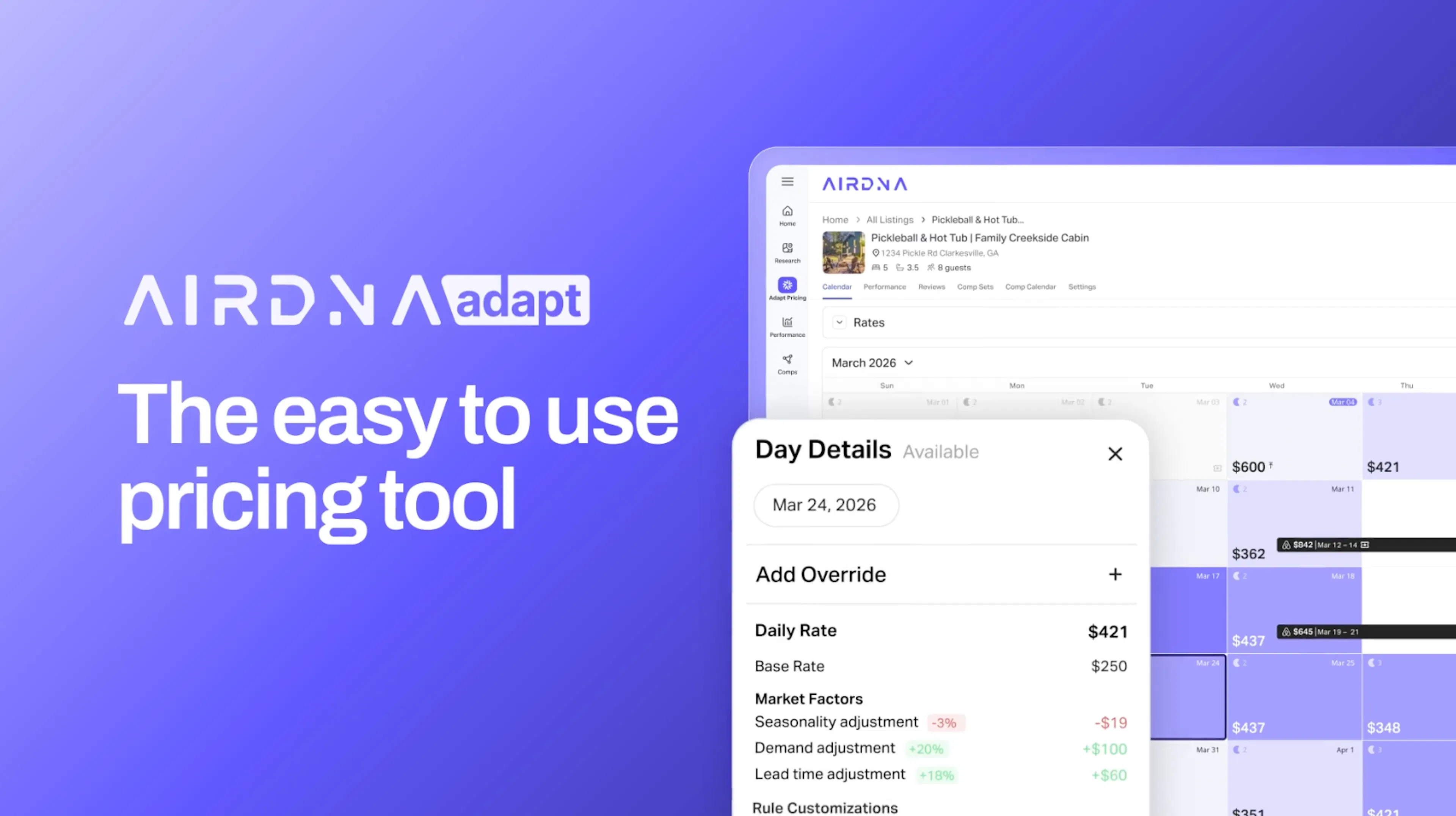 AirDNA Adapt Dynamic Pricing Tool for STRs