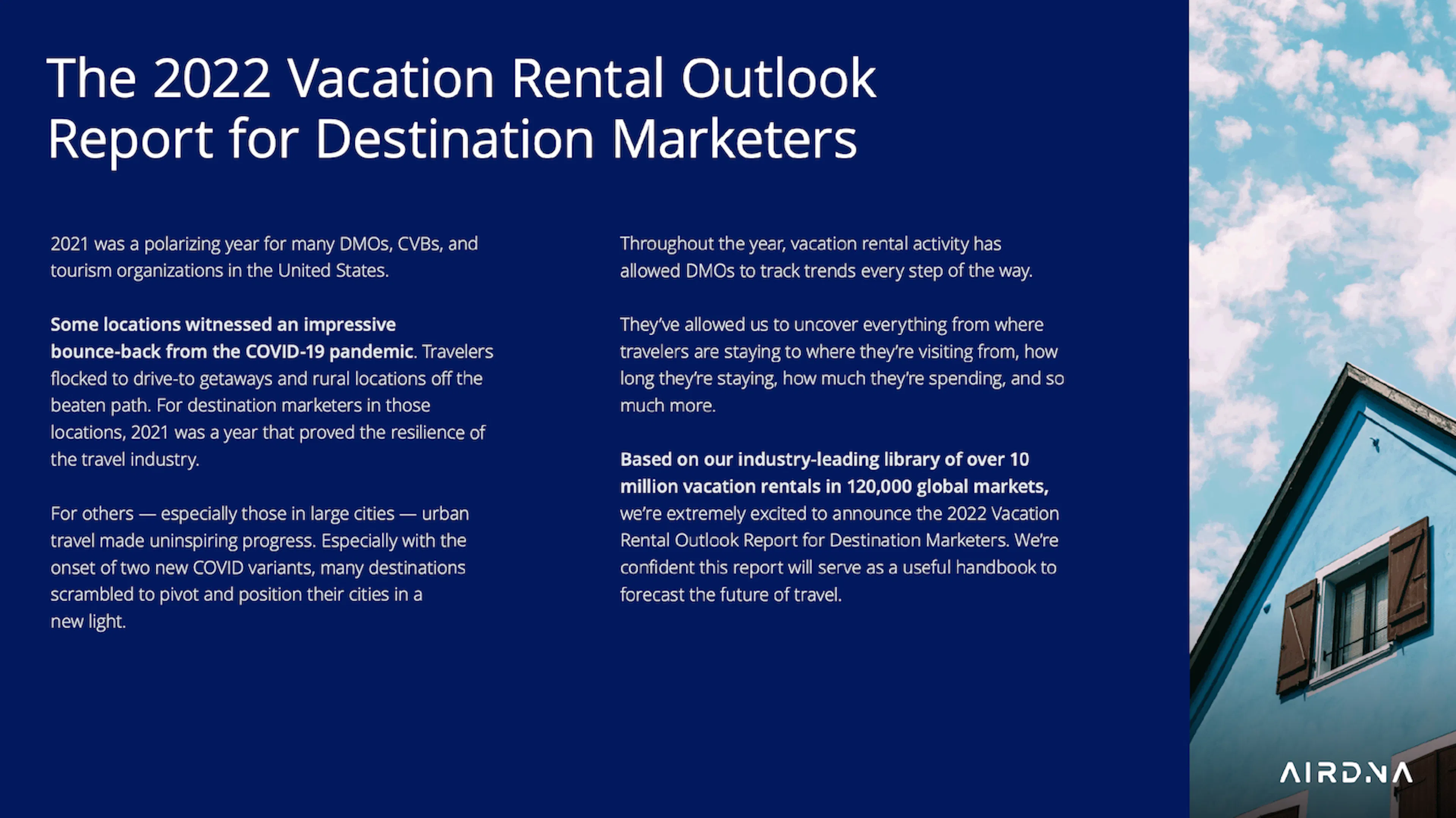 The 2022 Vacation Rental Outlook Report for Destination Marketers 