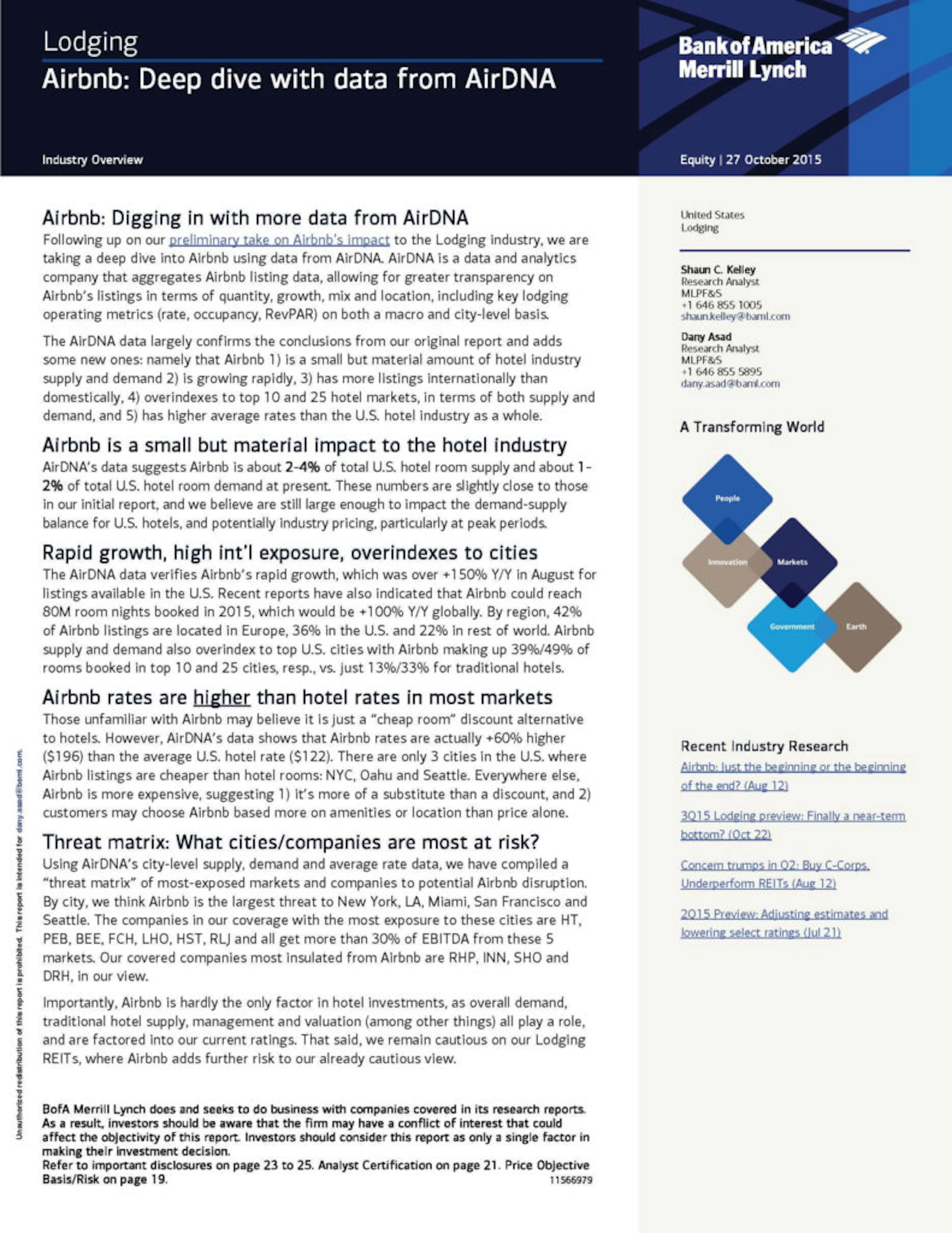 Bank of America: Airbnb Deep Dive with Data