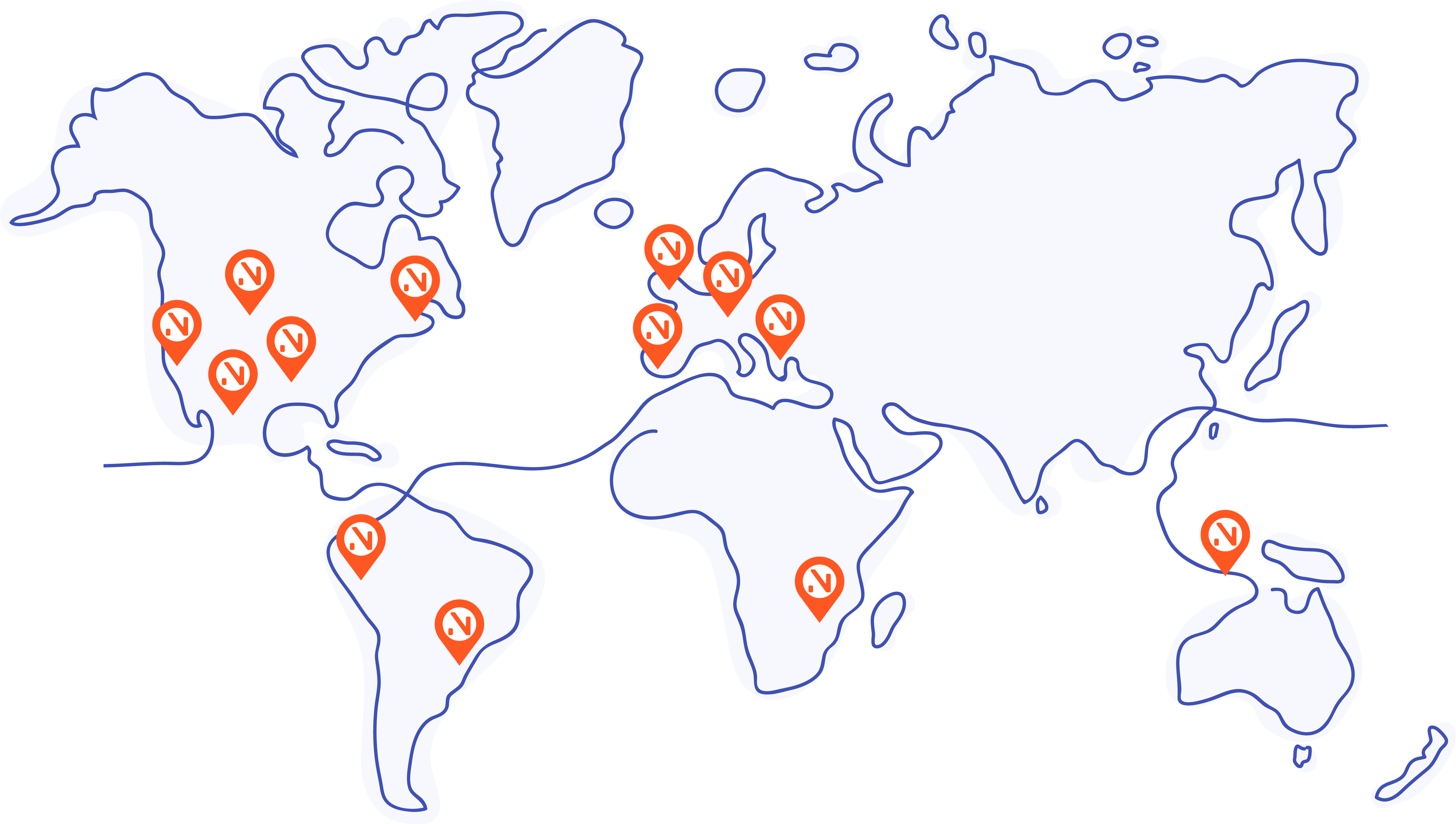 Map showing where AirDNA's team is from