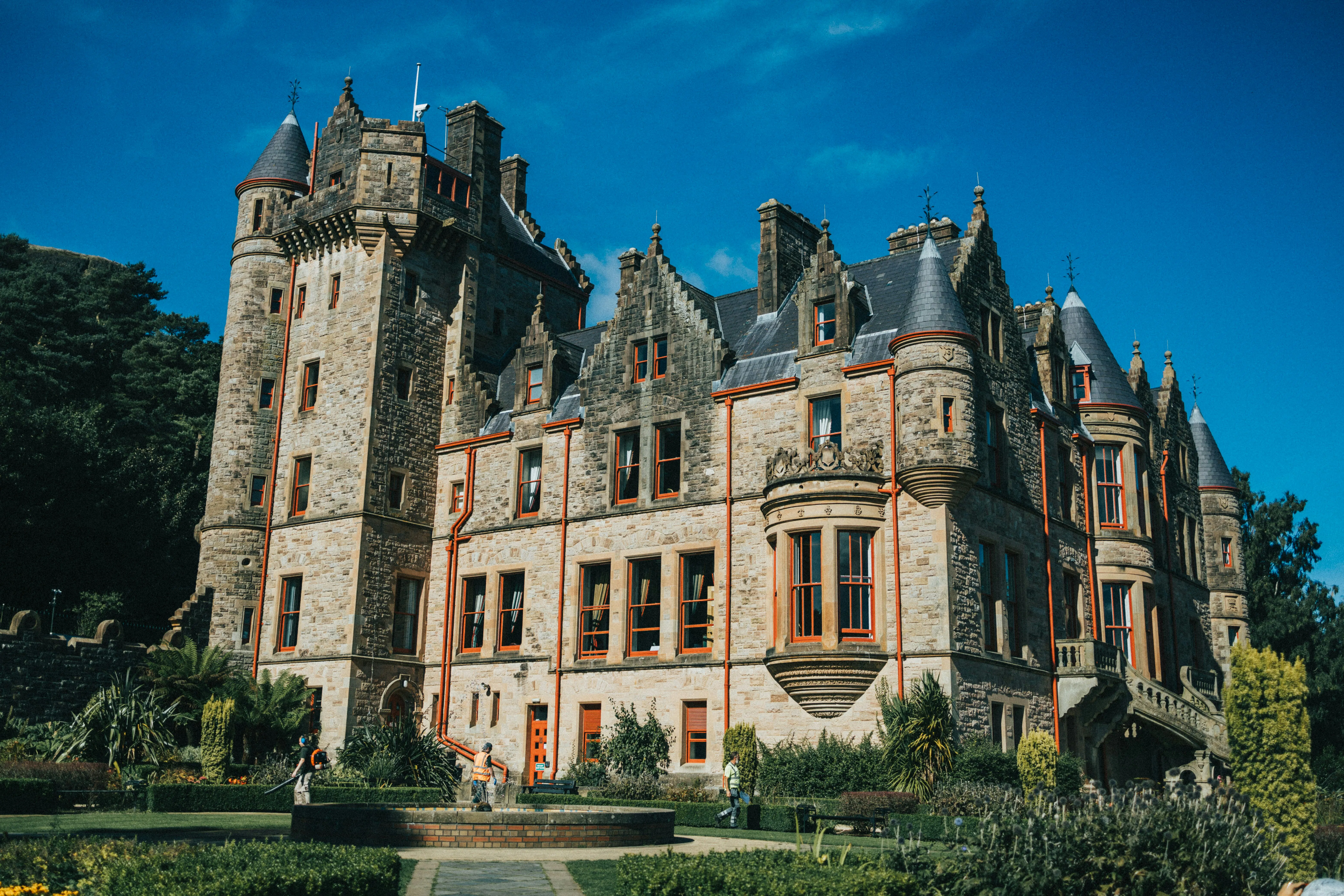 Belfast Castle under a clear blue sky