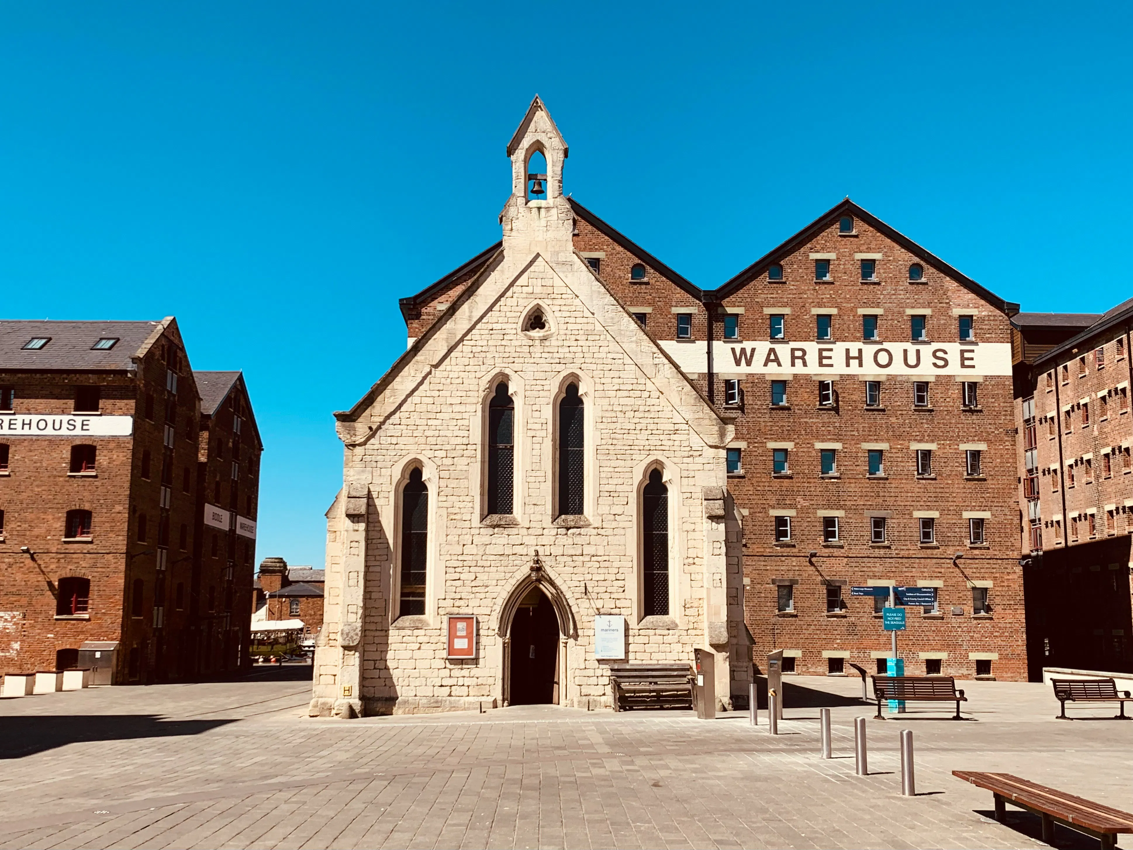 Gloucester Docks Mariners Church and warehouse