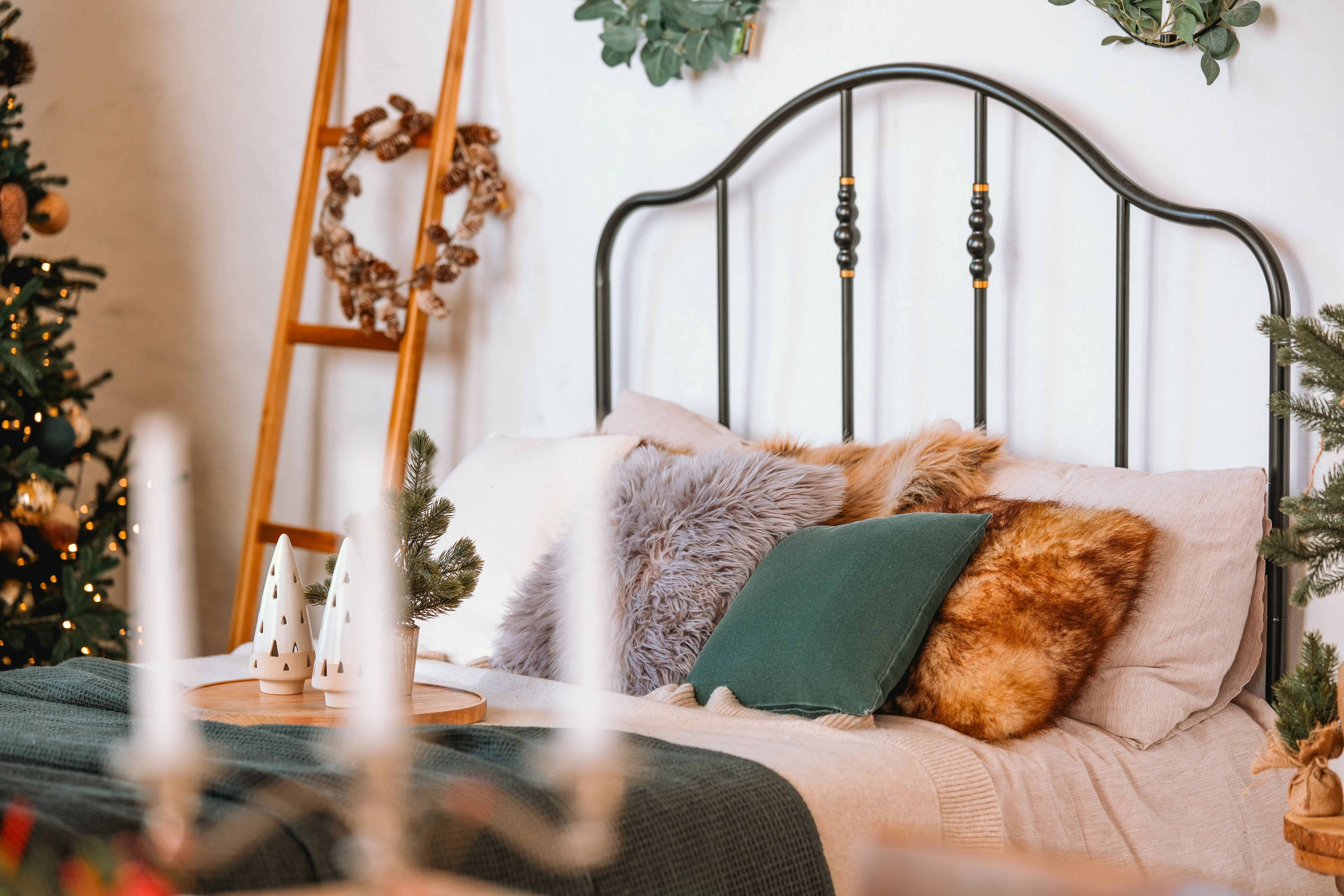 Holiday bedroom setup