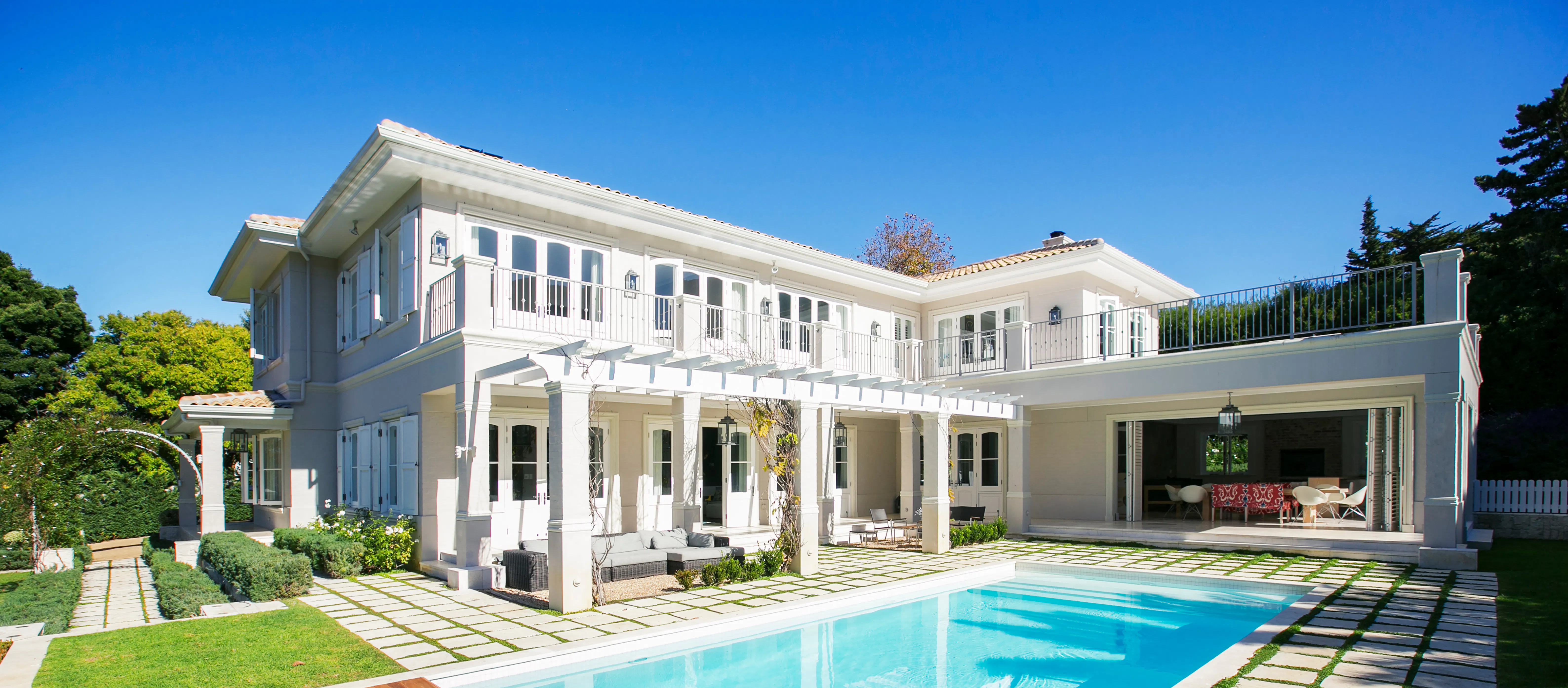 Swimming pool outside house