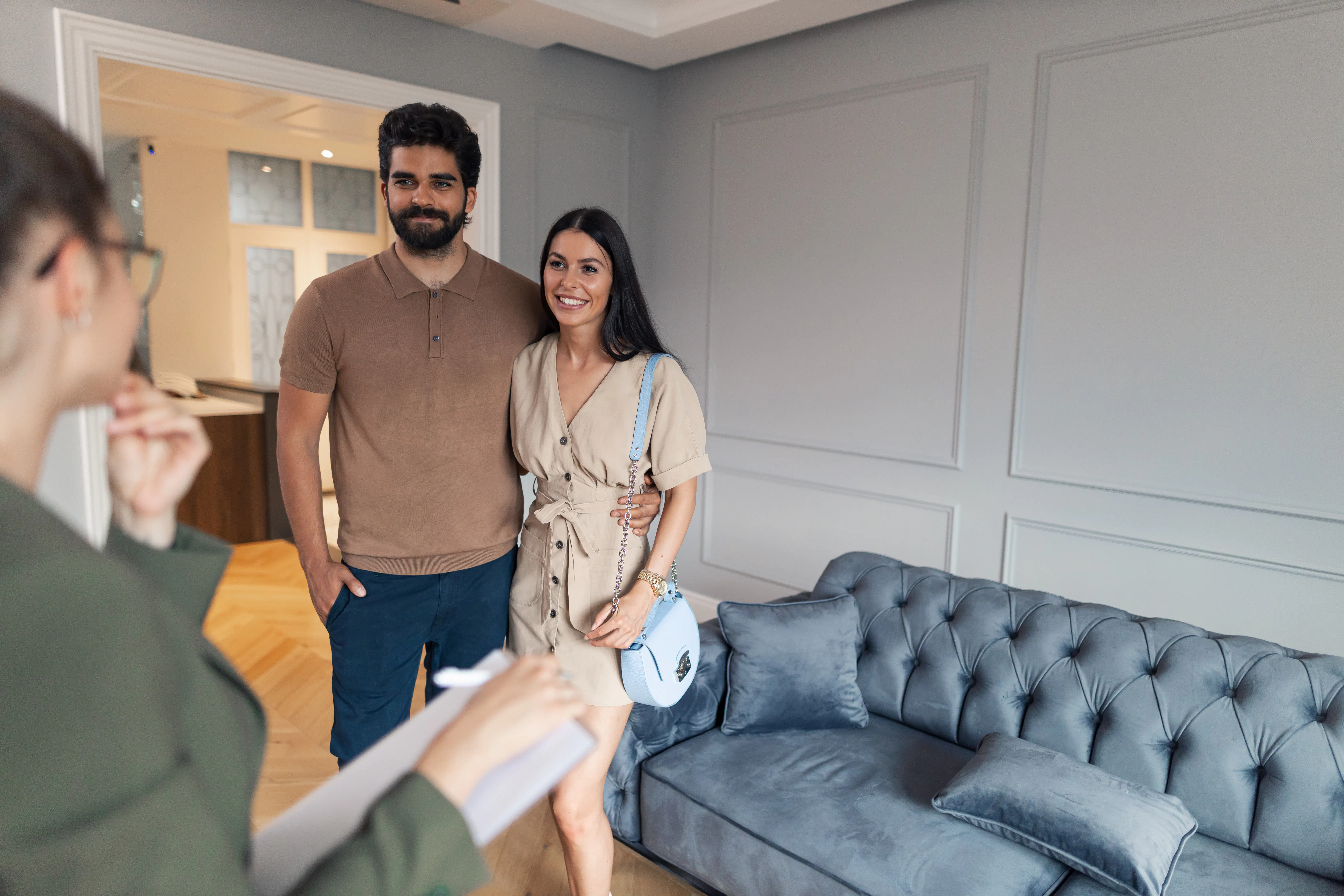 Couple touring for sale property