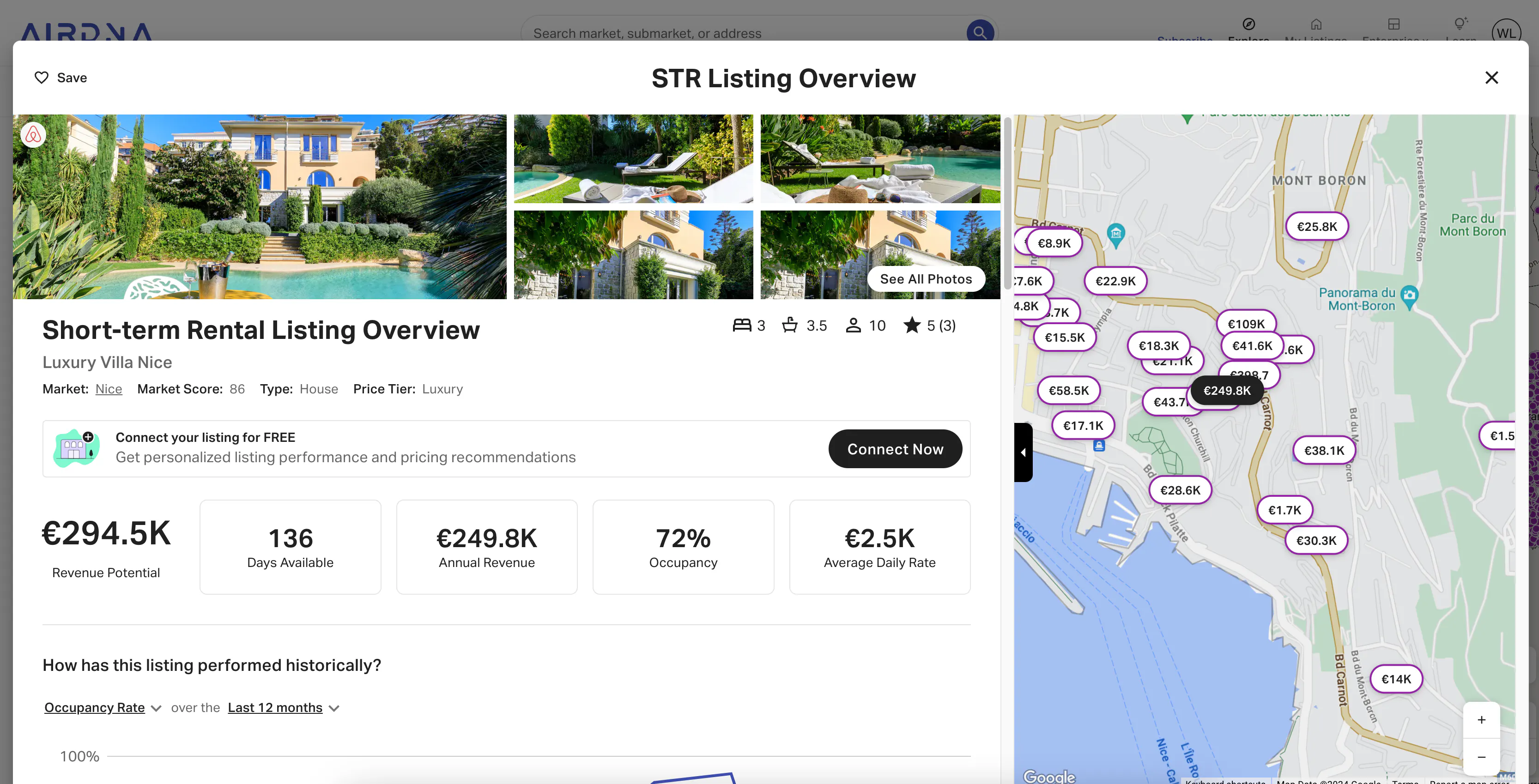 STR listing Nice France