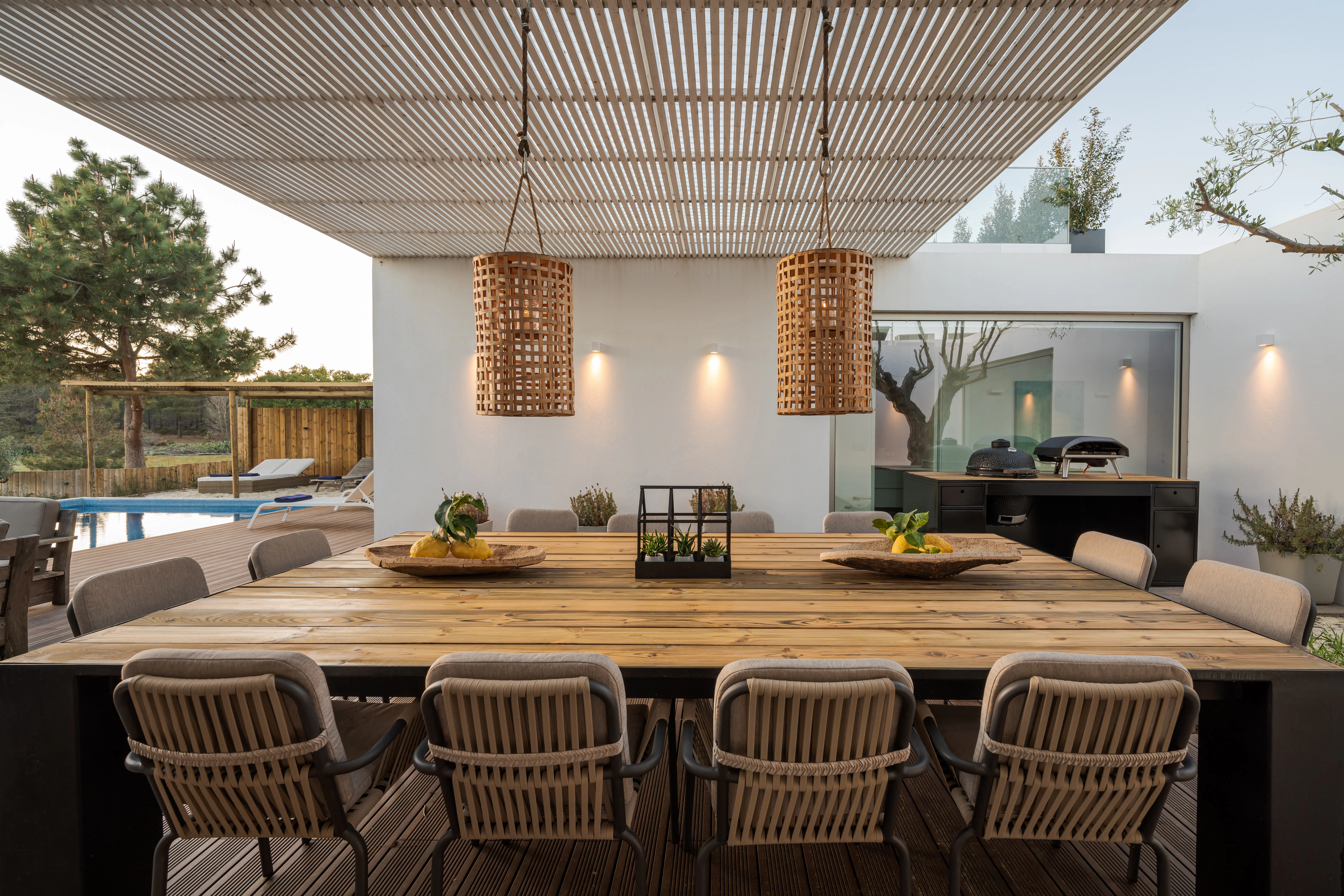 Modern house with pool and deck