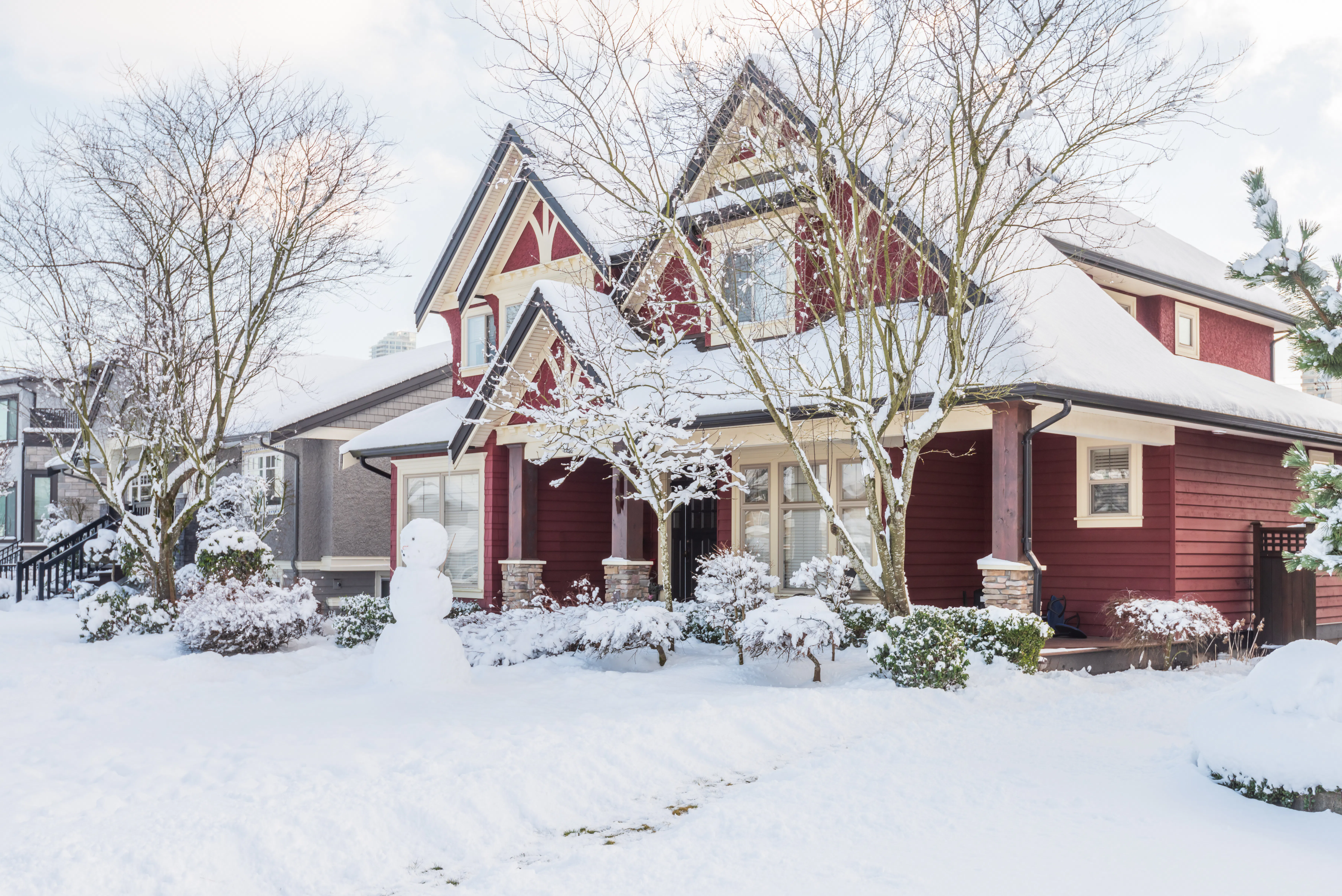 A typical american house in winter