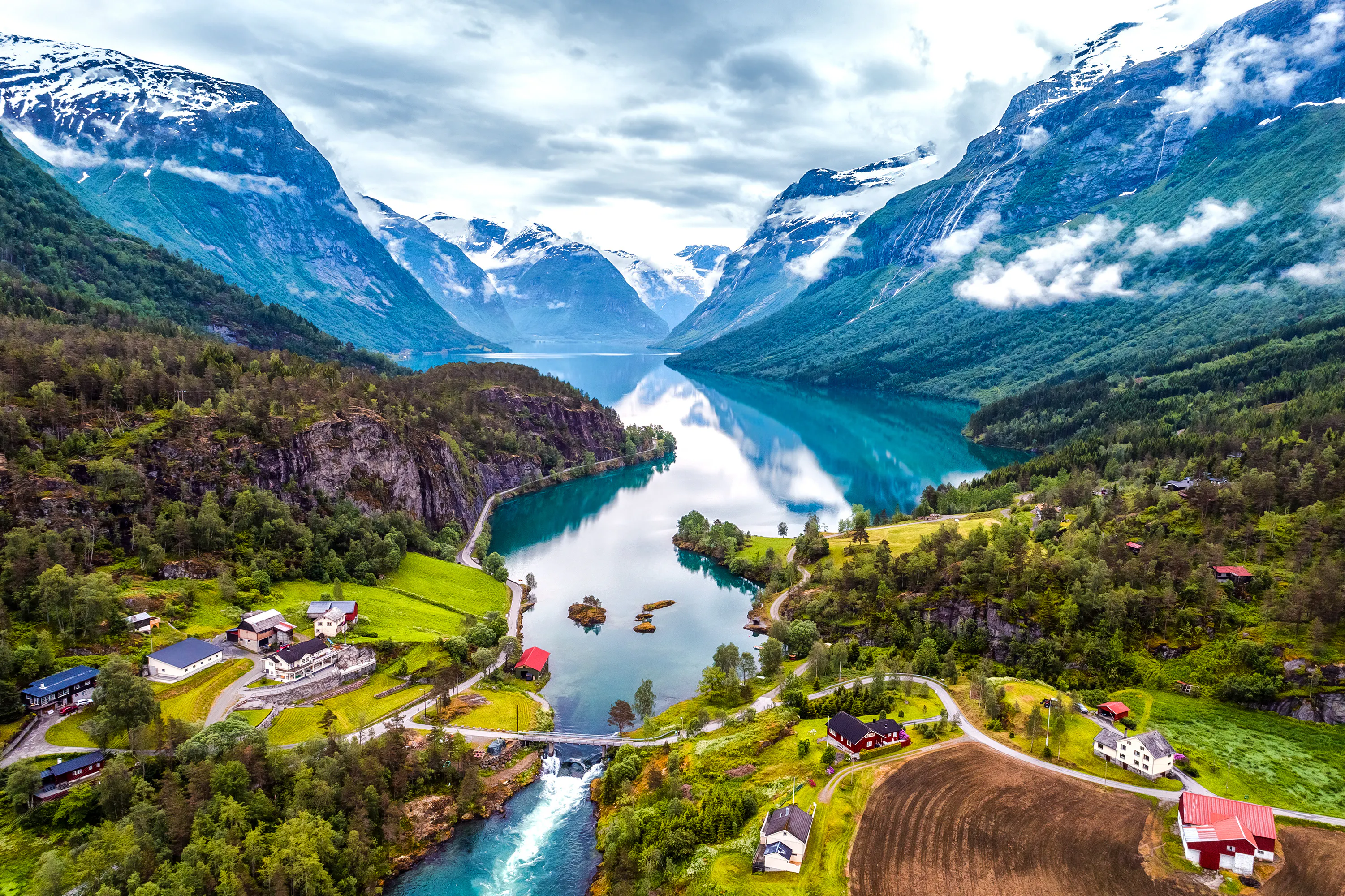 Aerial landscape shop of Norway