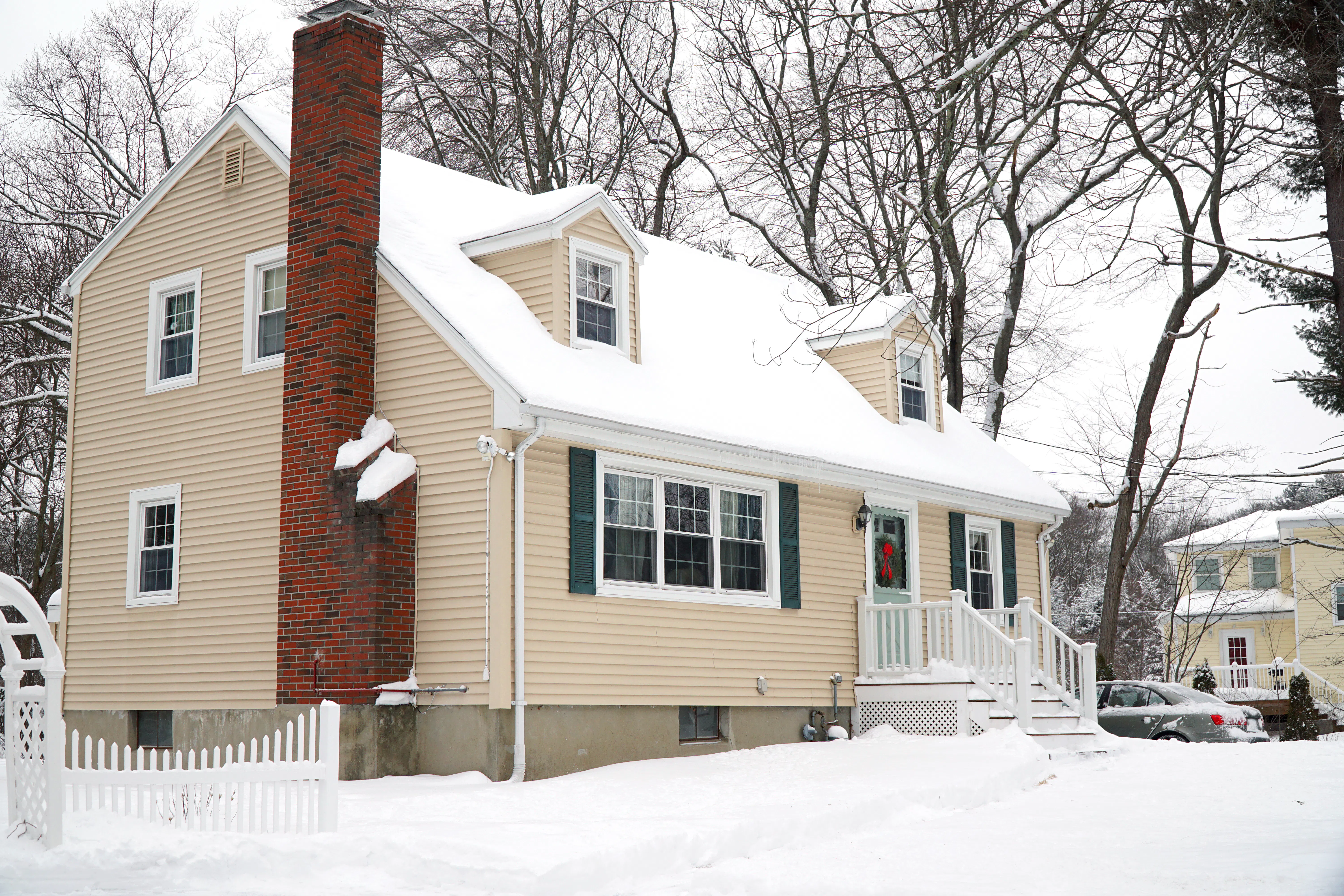 residential house after snow storm
