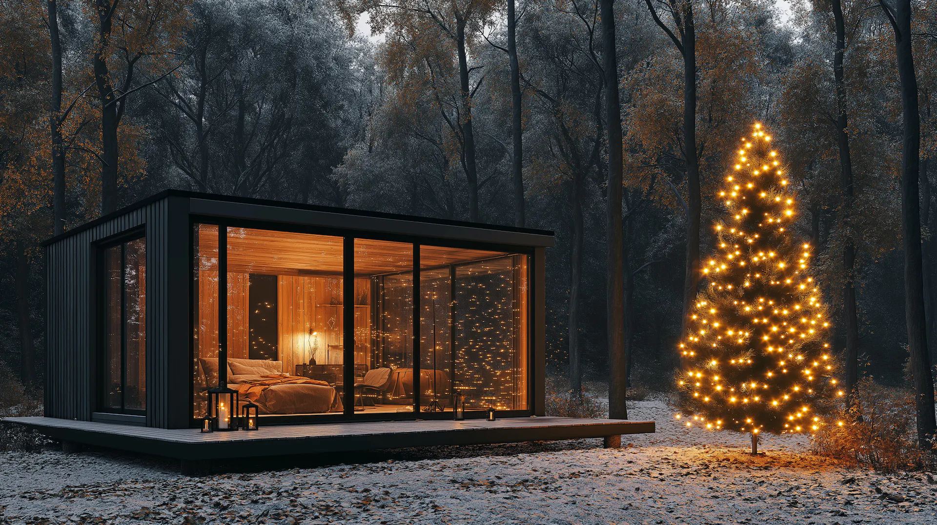 Cabin in winter season