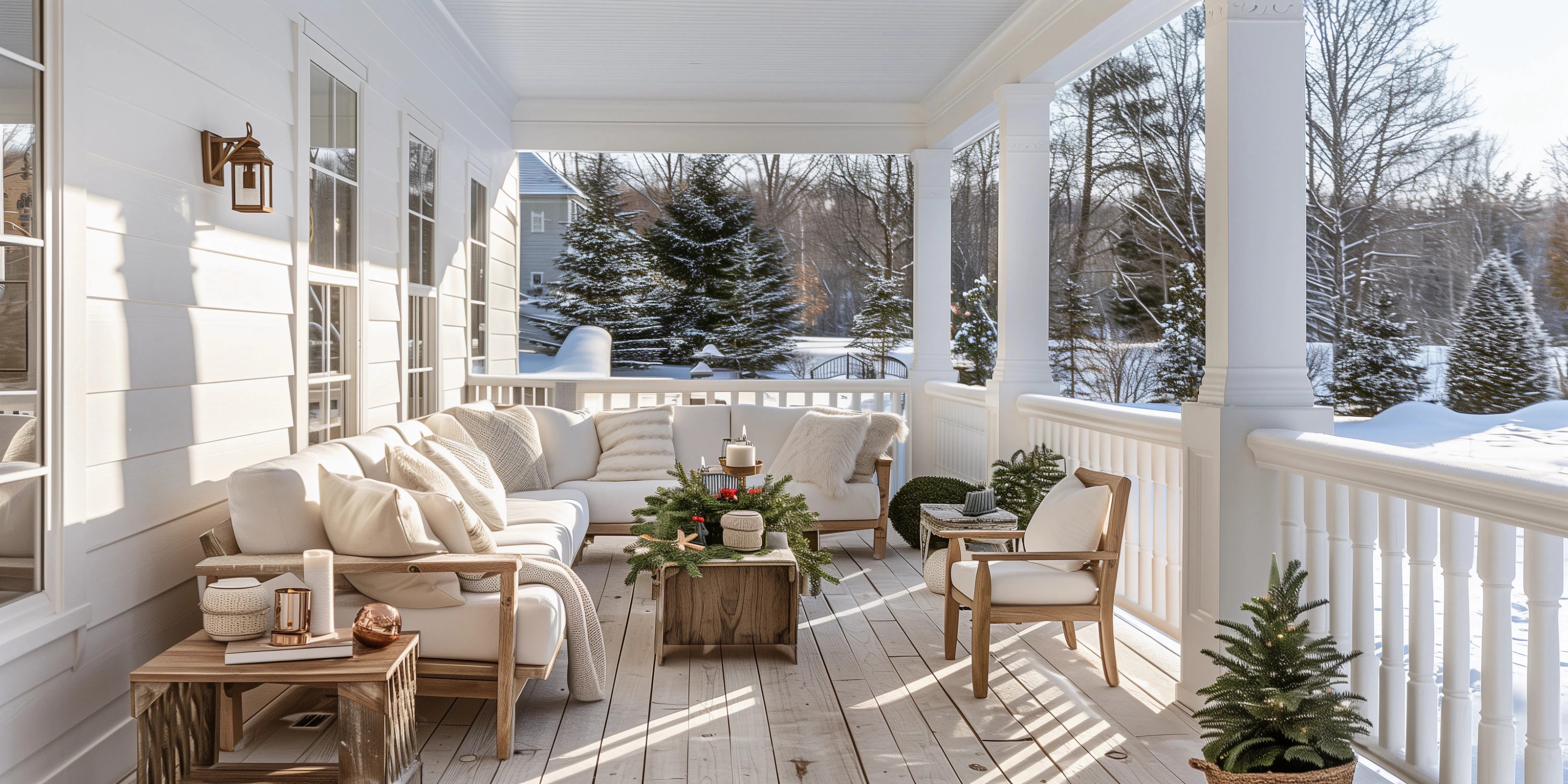 Modern beach coastal veranda porch