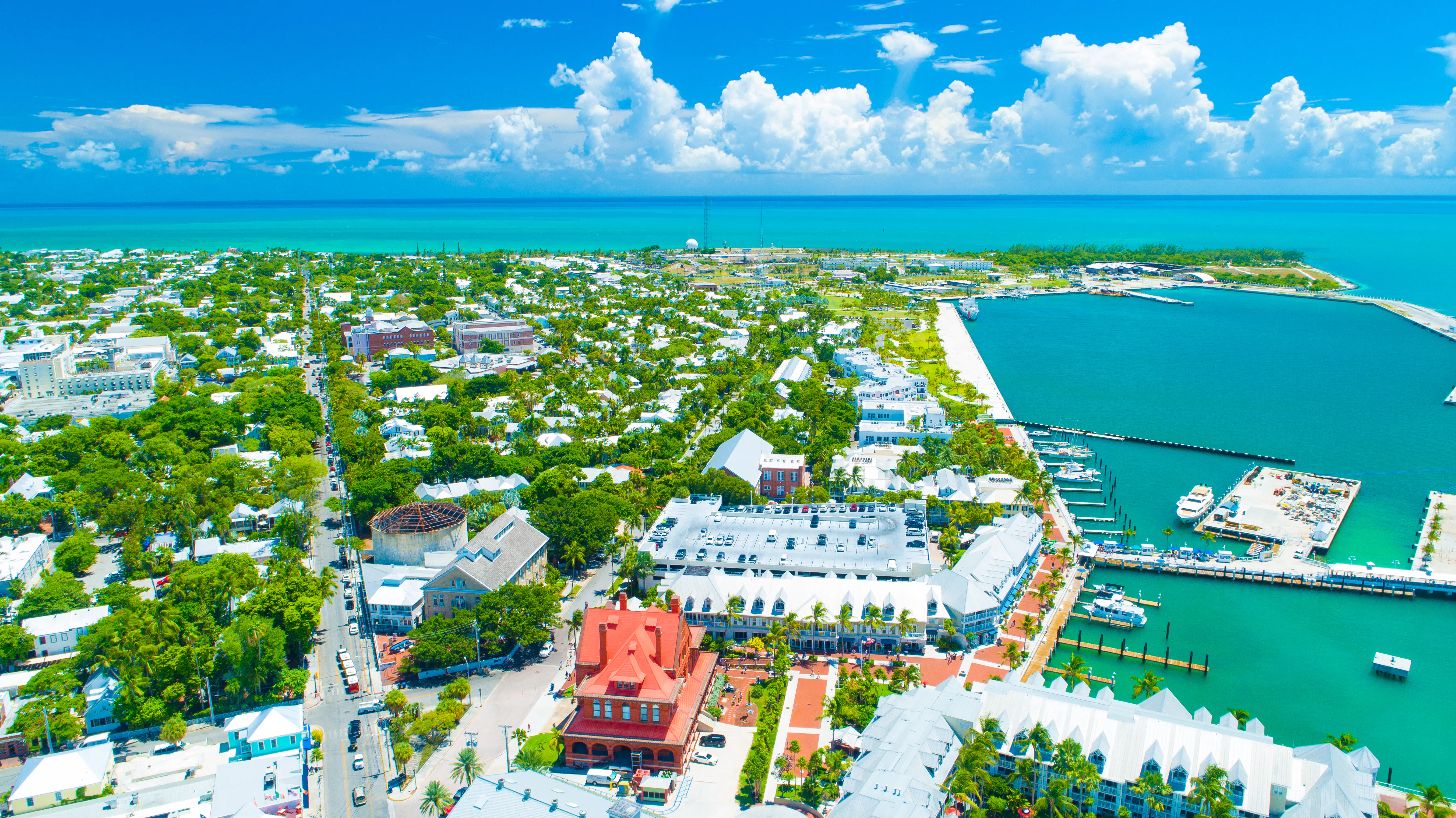 Aerial shot of Key West, Florida