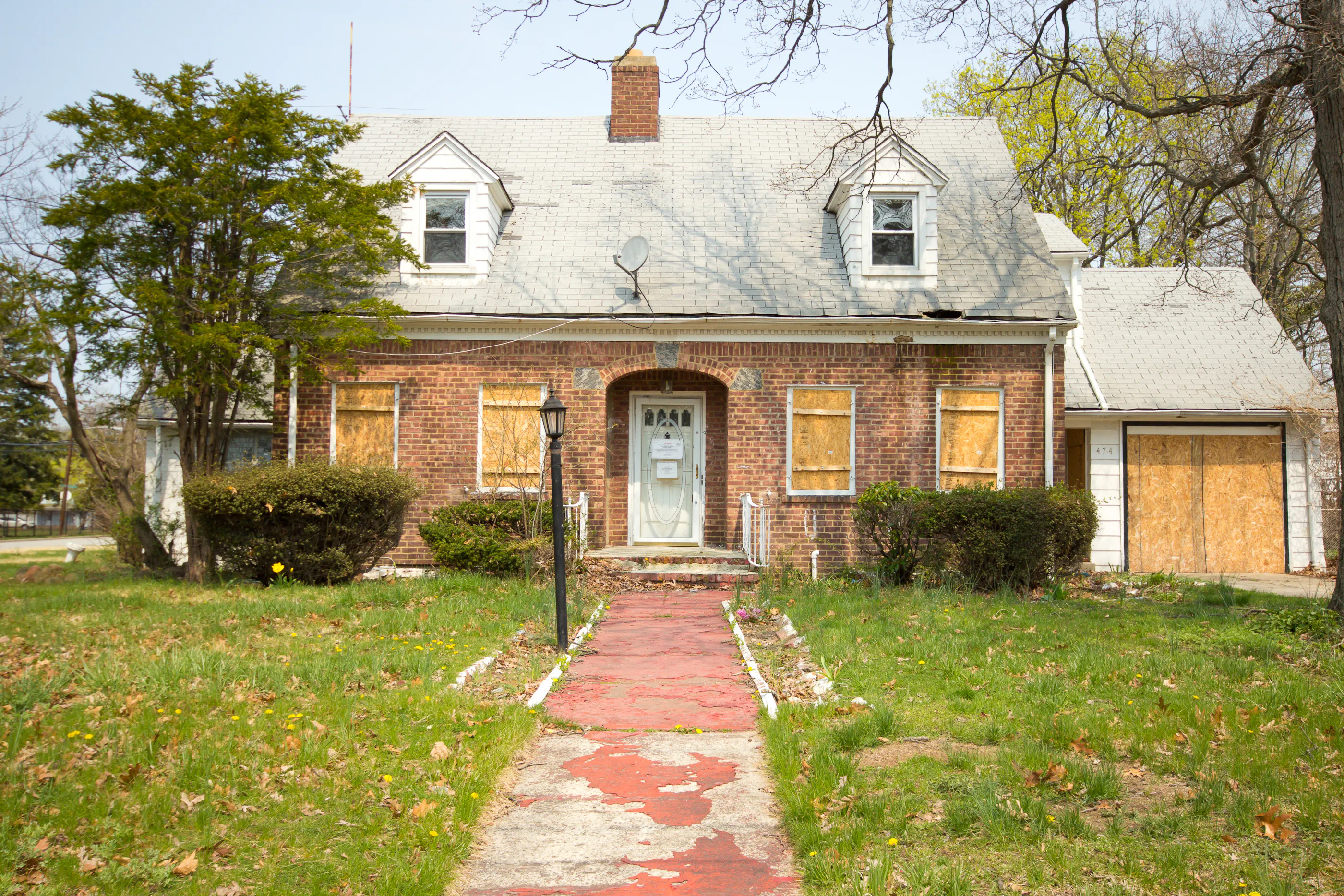Neglected brick house