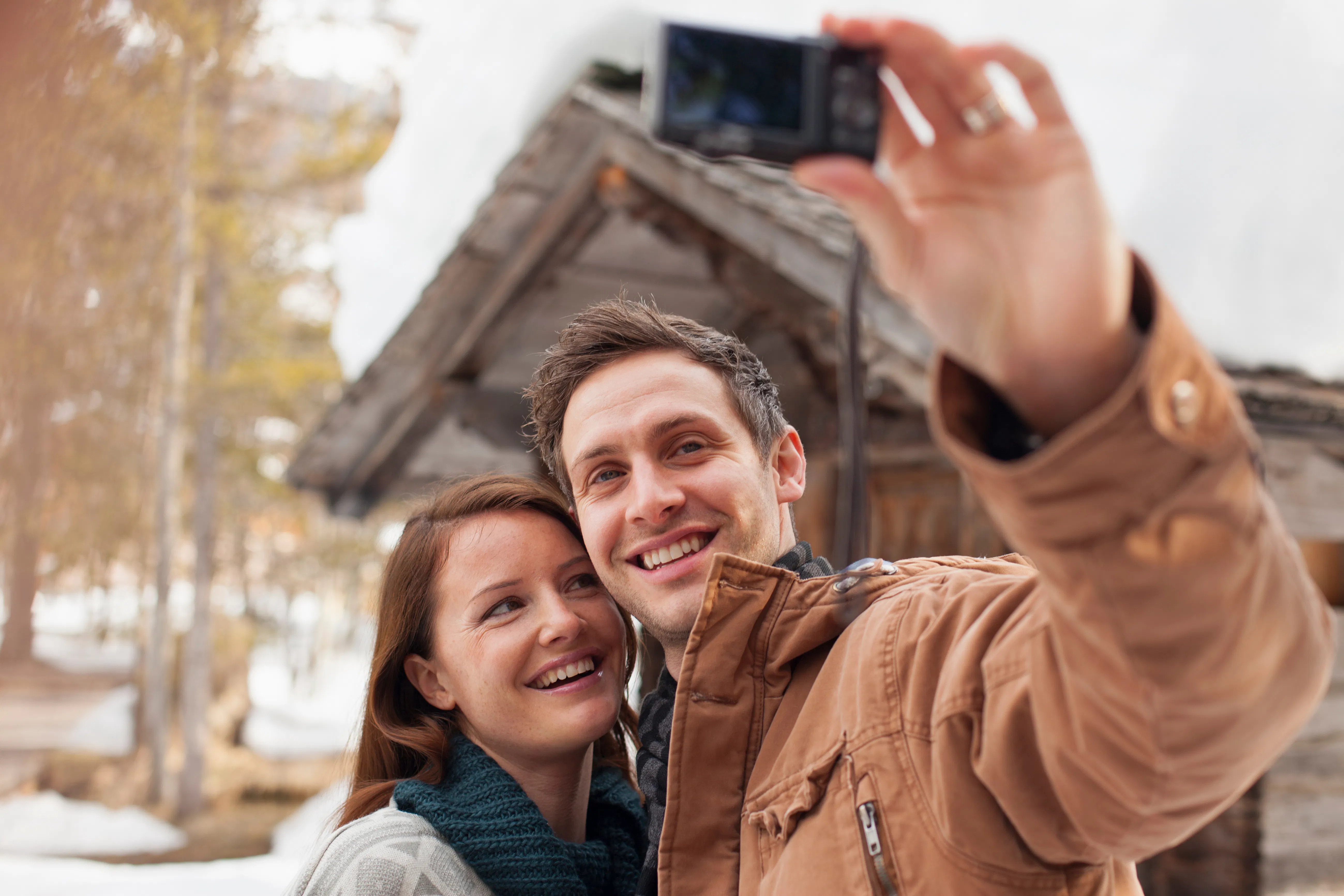 Couple taking selfie