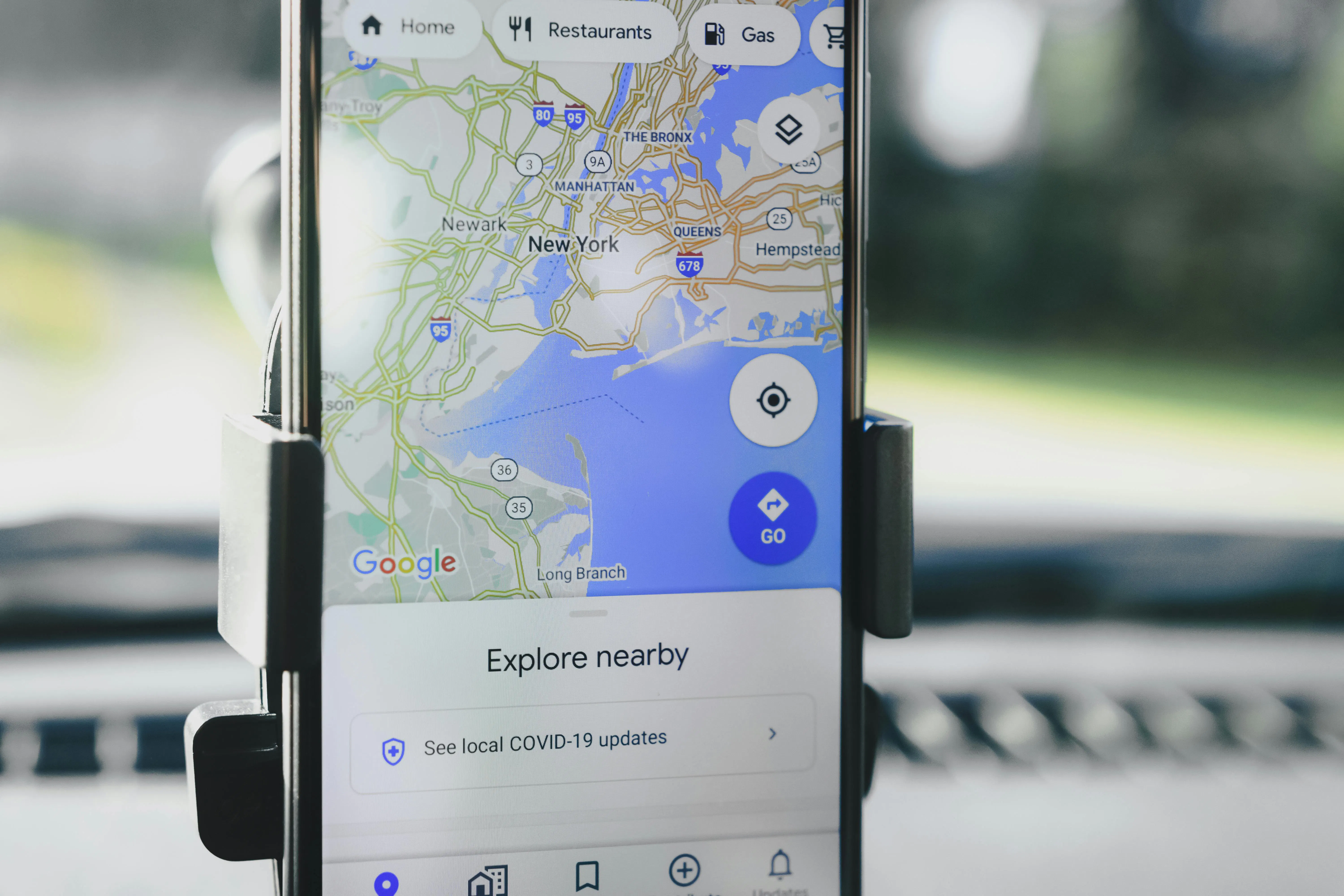 Smartphone screen showing a Google map.