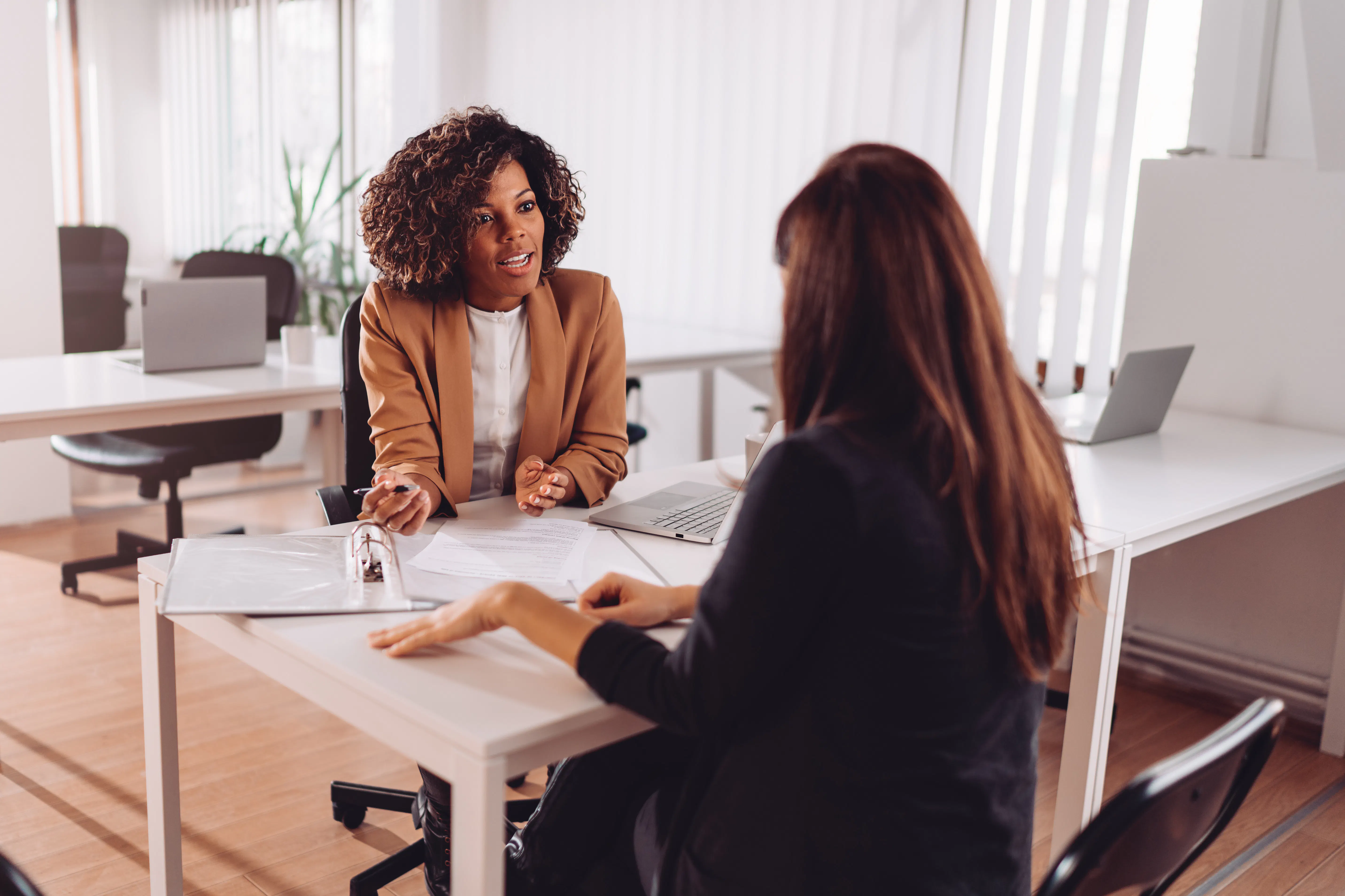 Woman meeting with financial manager