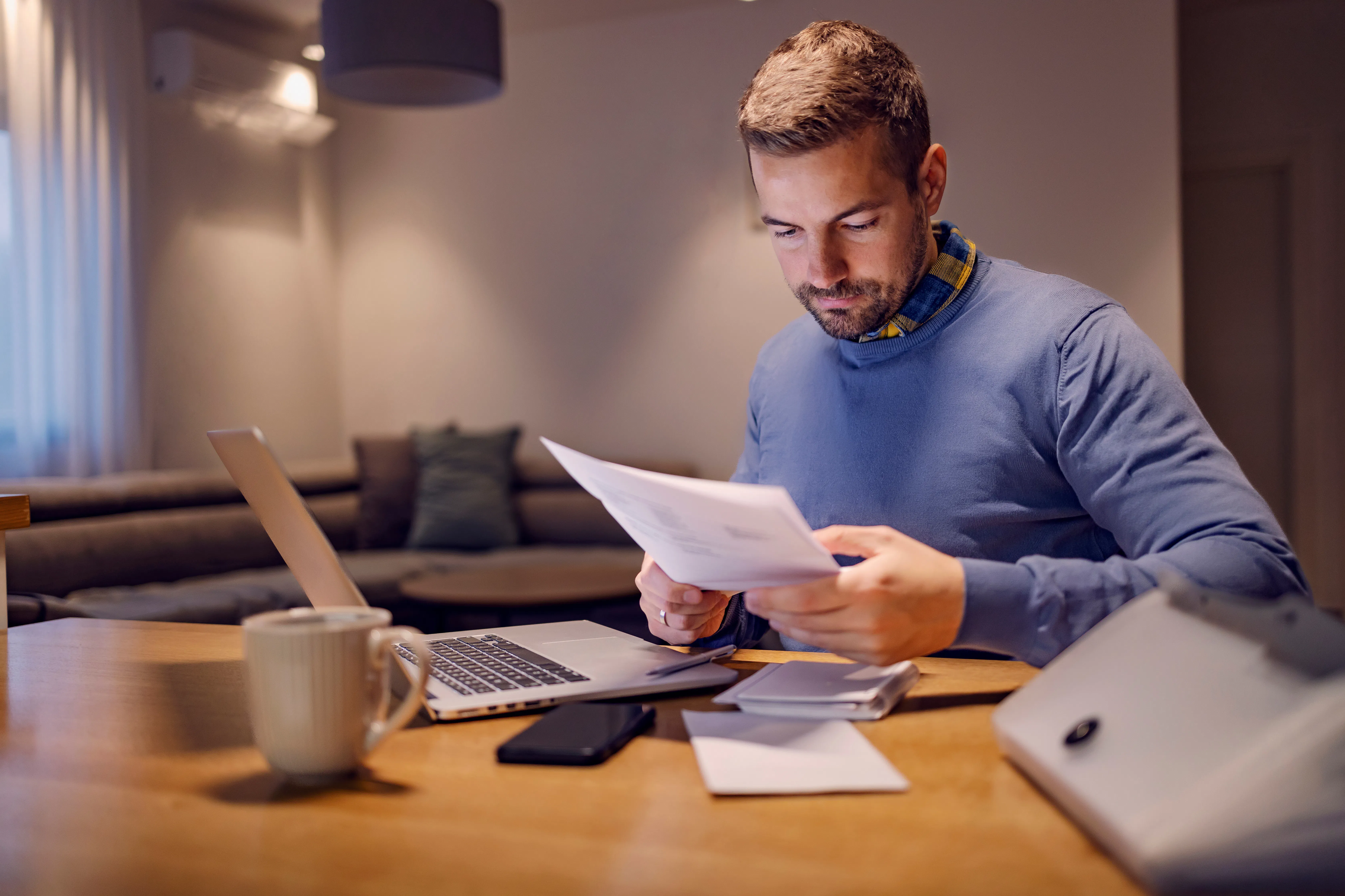 Man doing bills