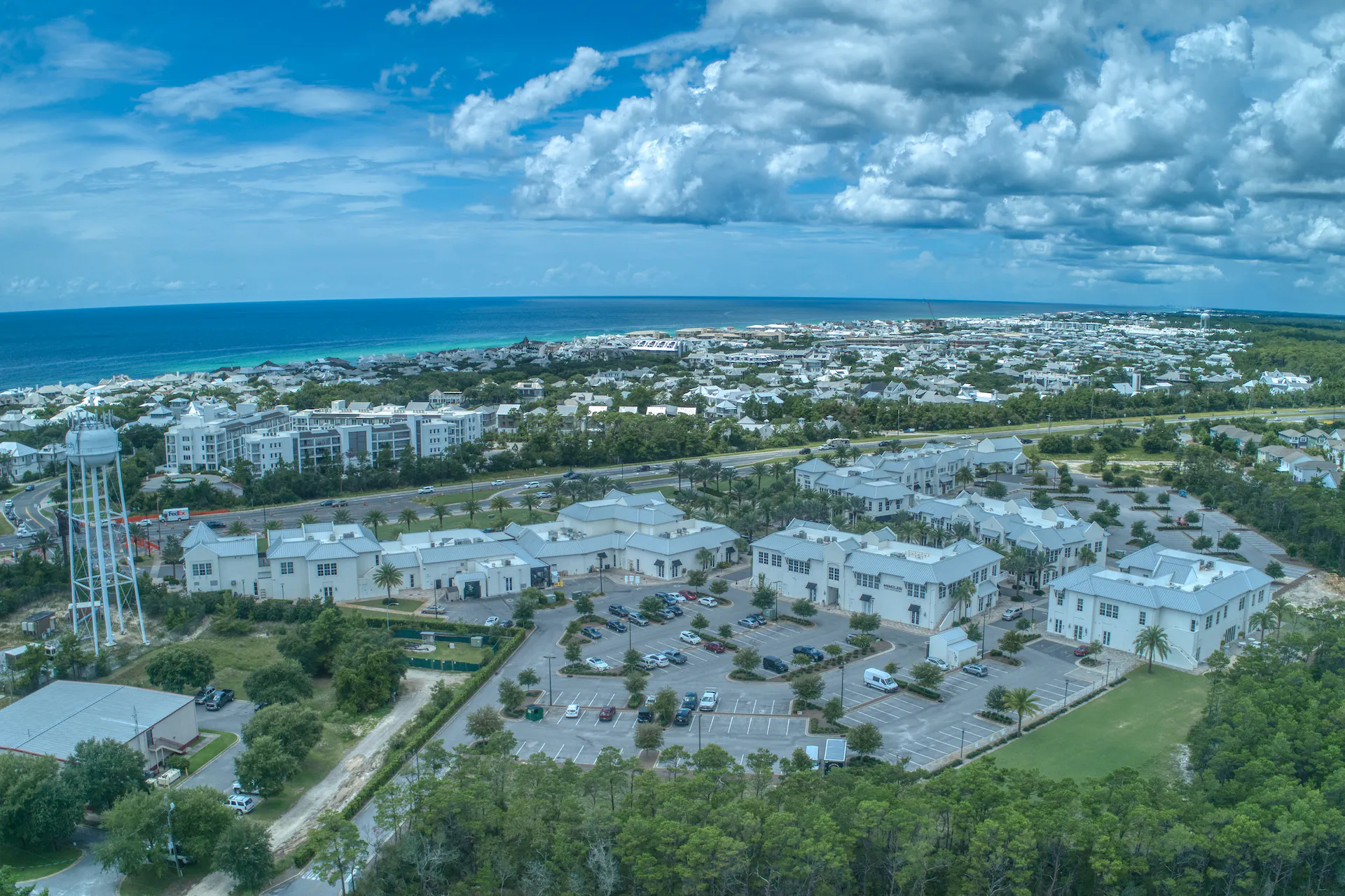 Aerial view of Rosemary Beach, Florida.