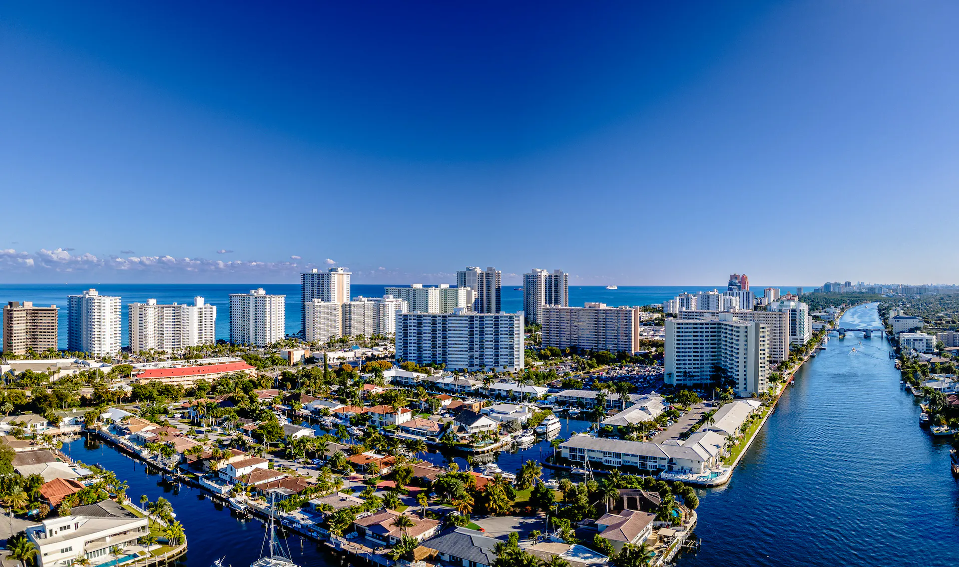 Aerial shot of Fort Lauderdale, Florida