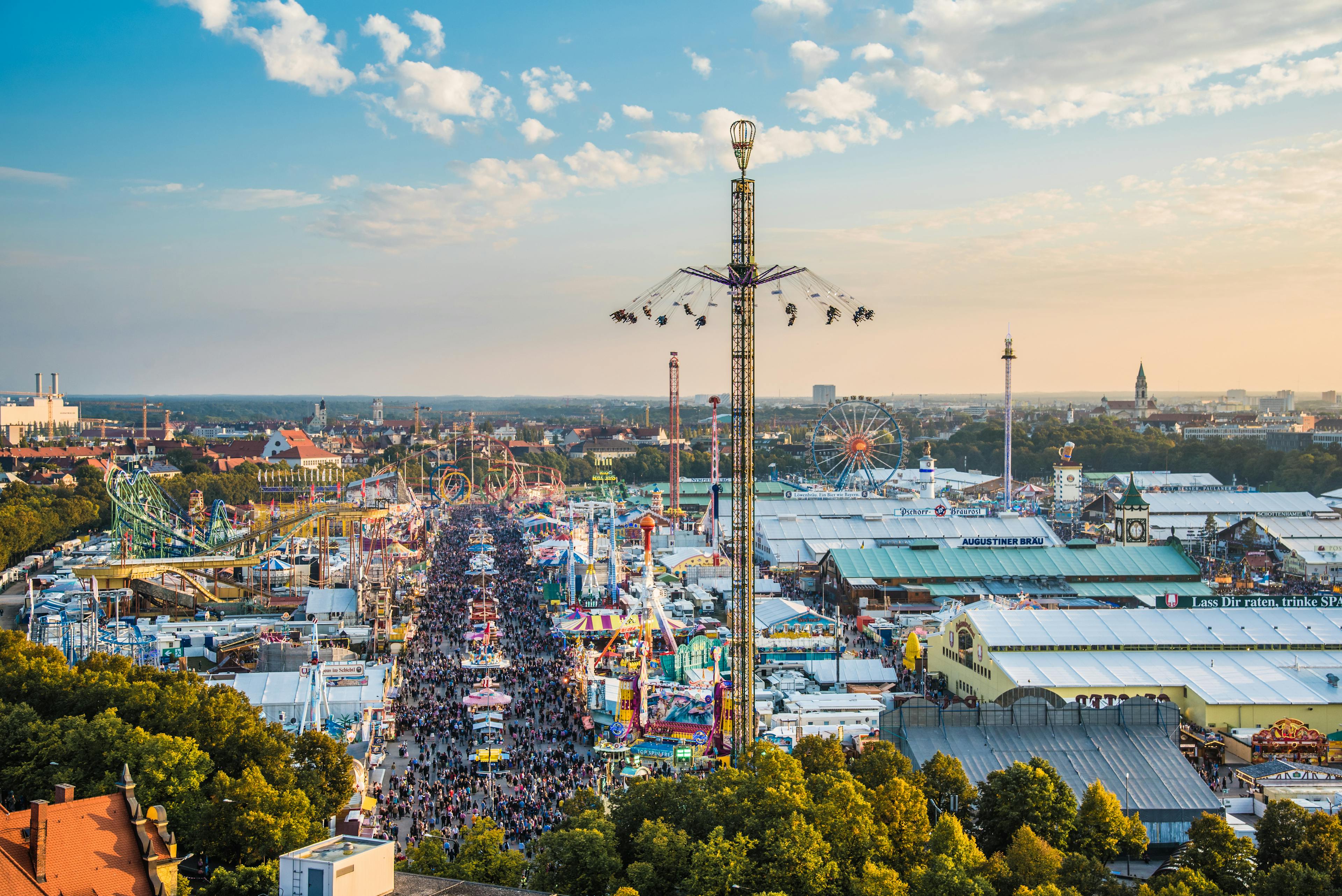 Aerial view of Oktoberfest from St. Paul Cathedral
