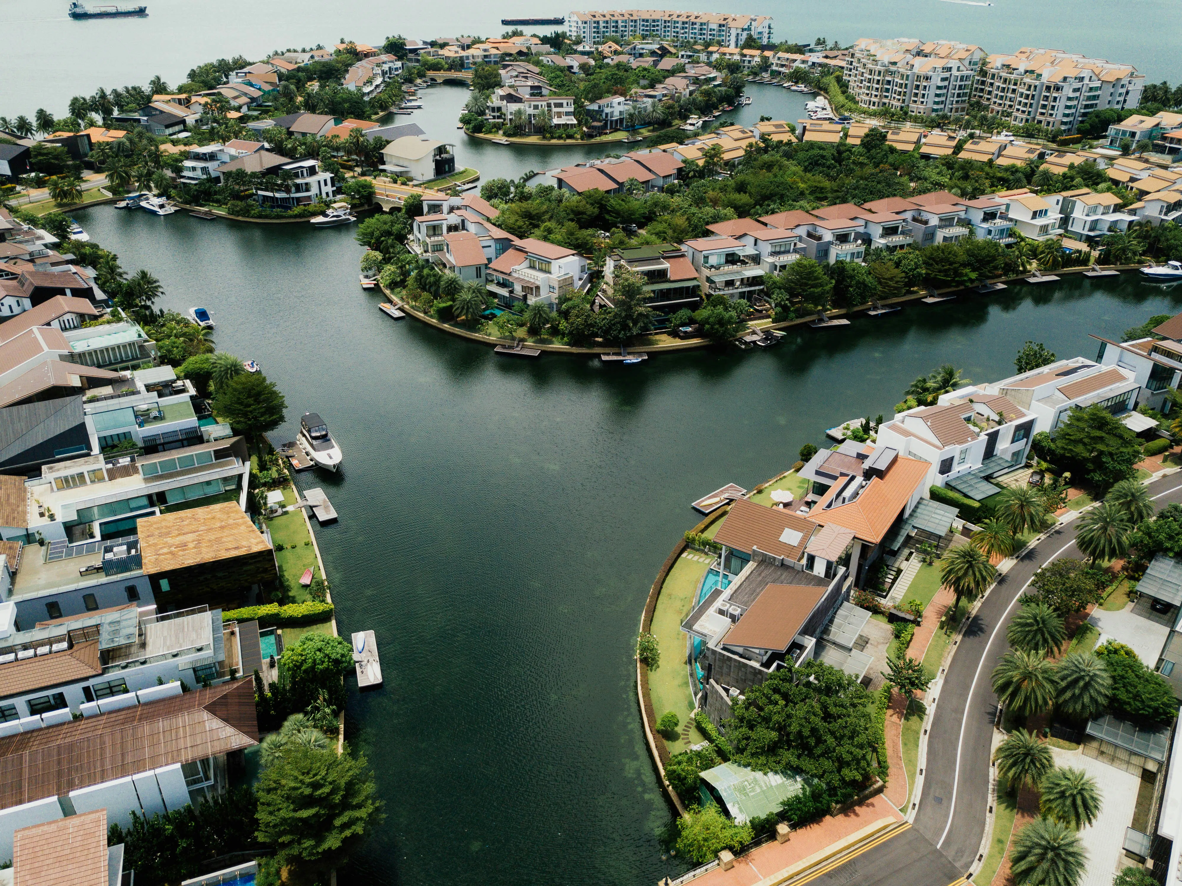 aerial shot neighborhood
