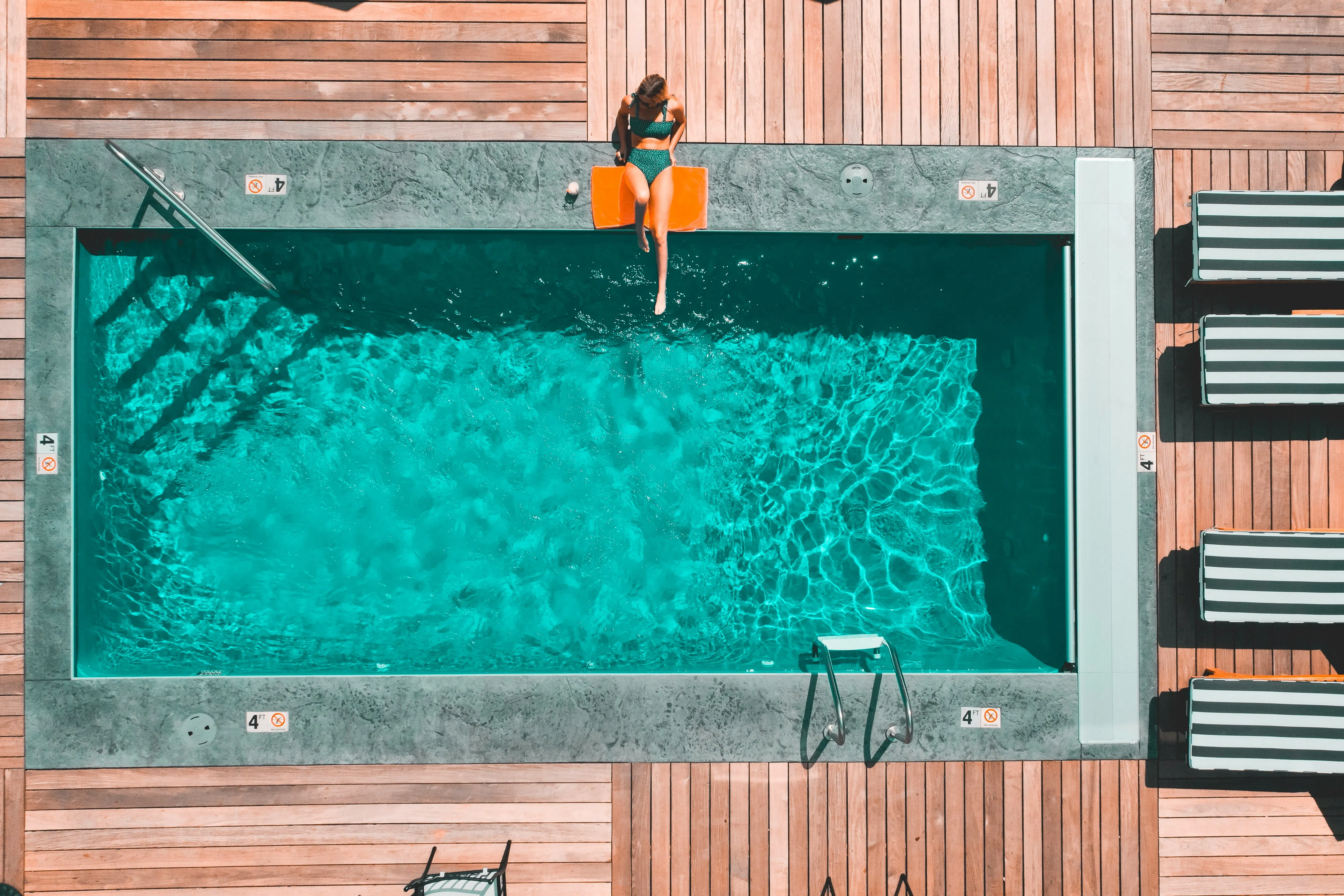 aerial shot of pool