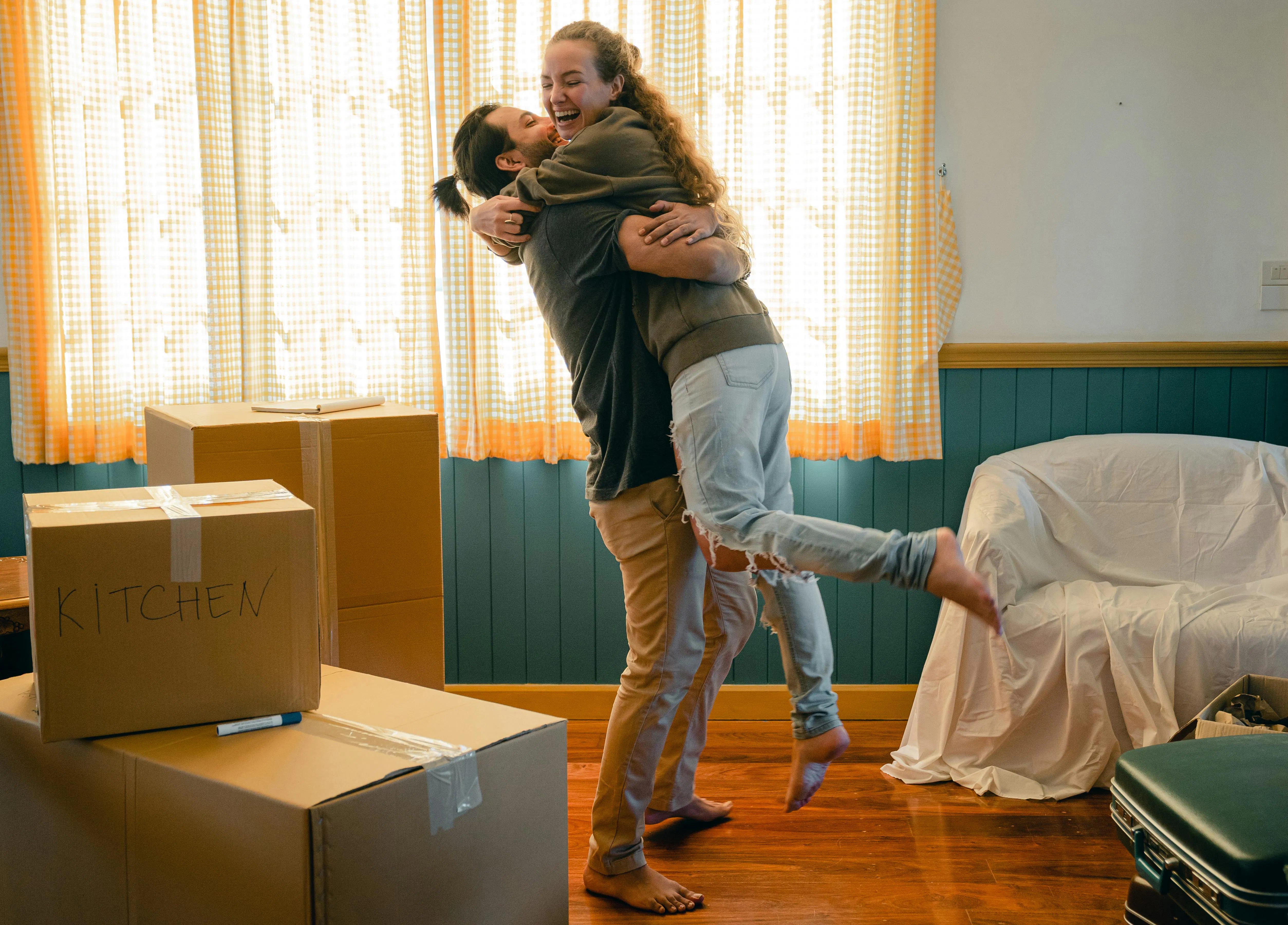 couple moving into a new home