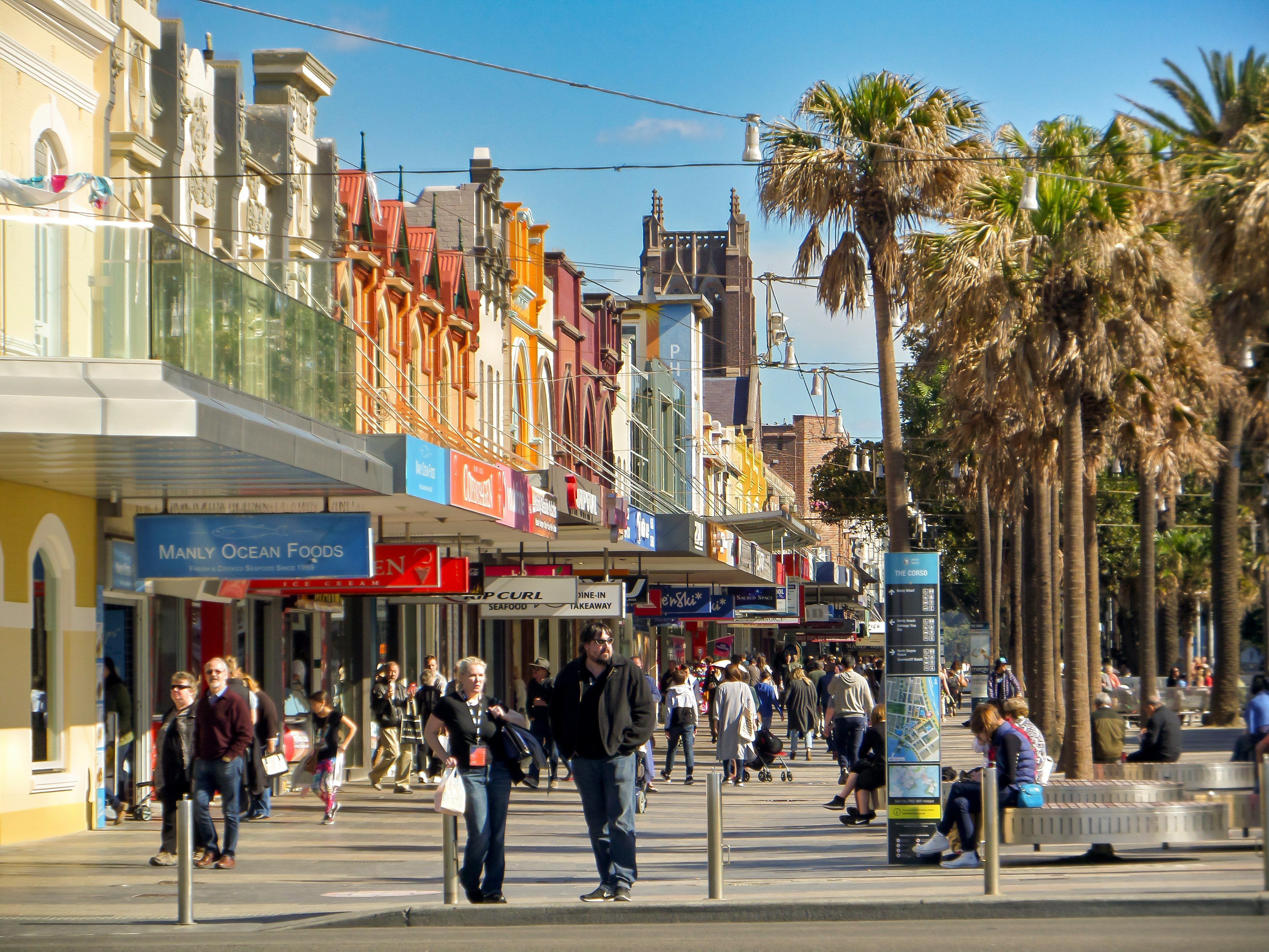 People walking in Manly, Australia