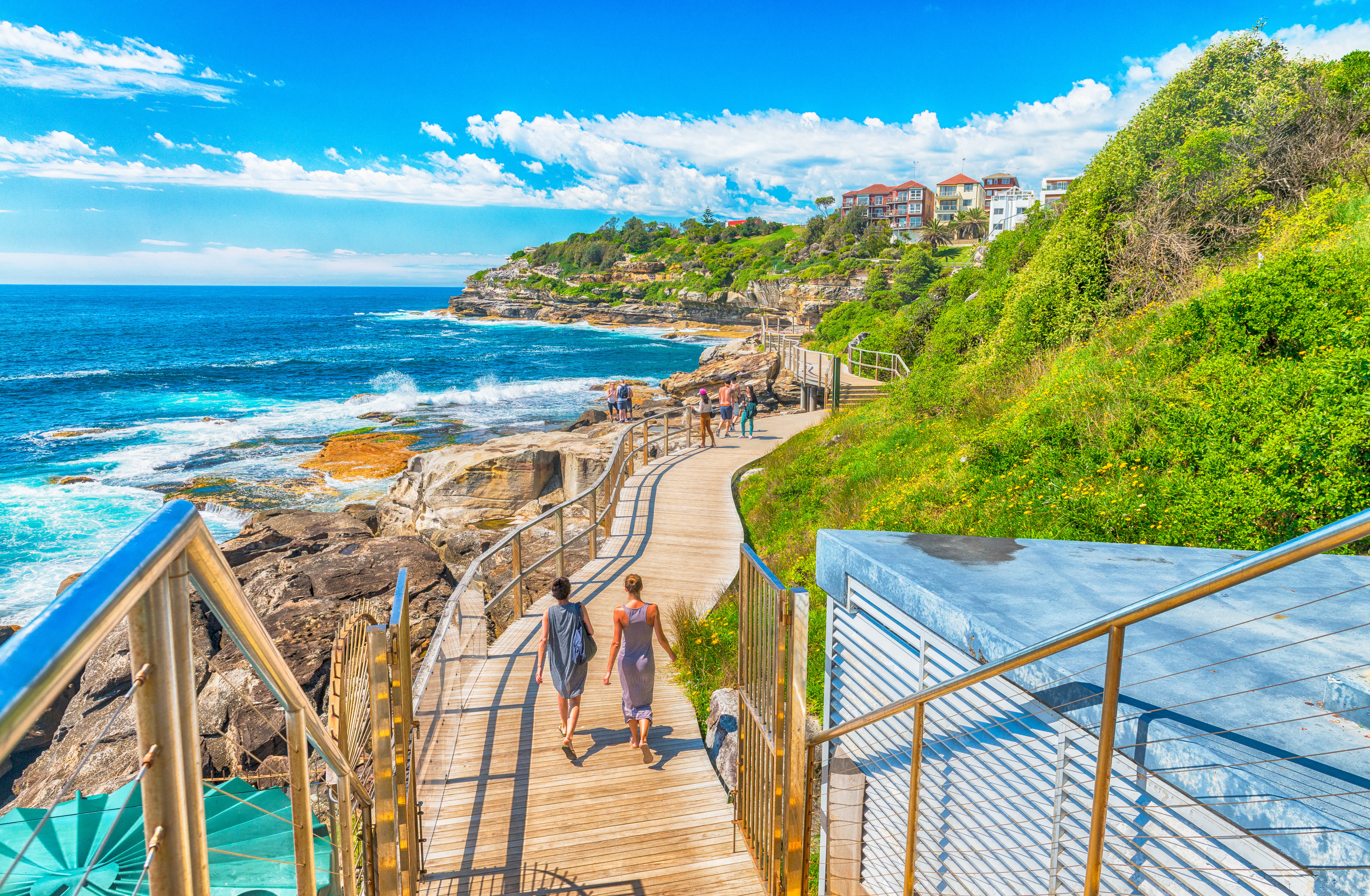 Couple on Bondi Beach boardwalk