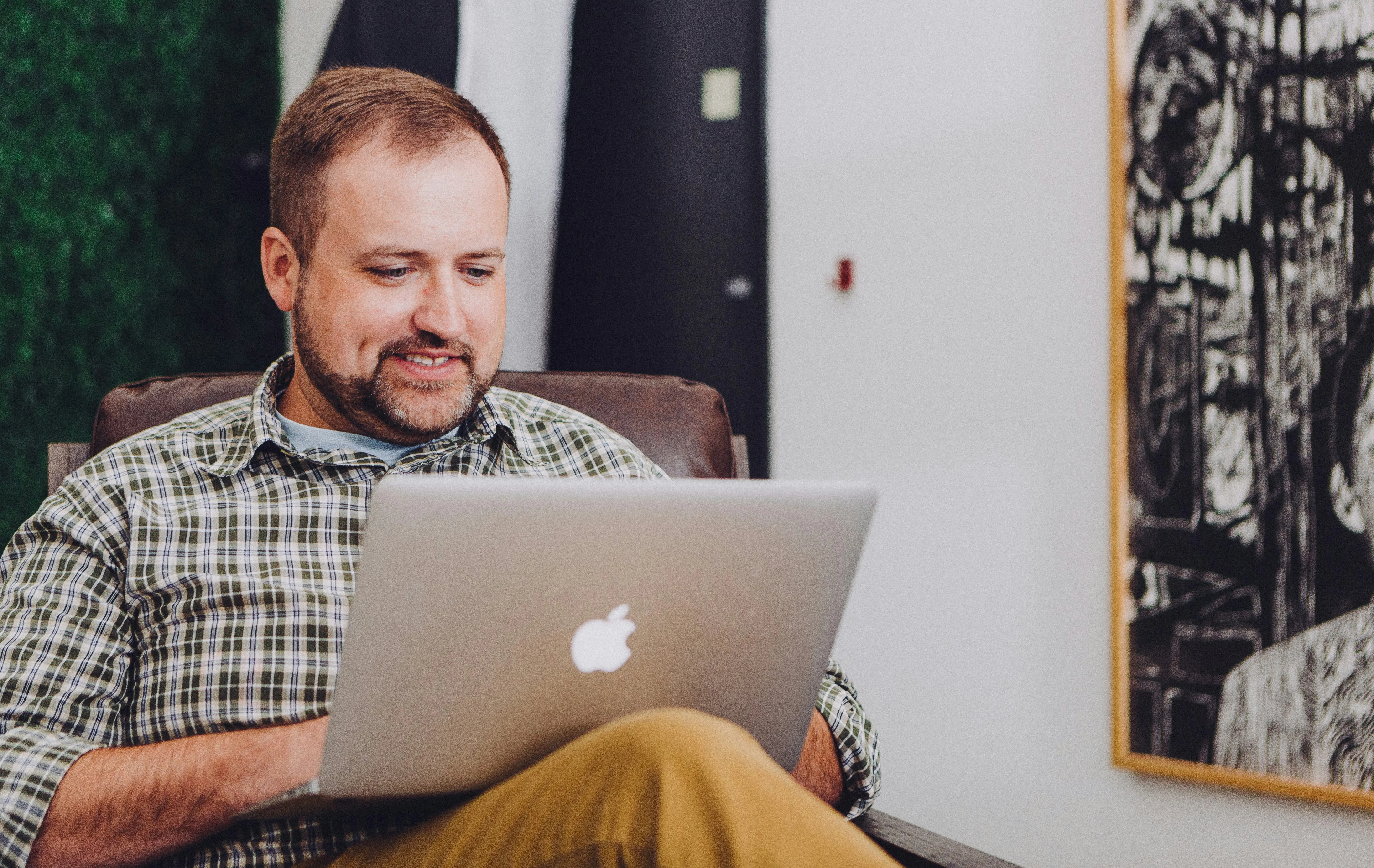 Man looking at laptop