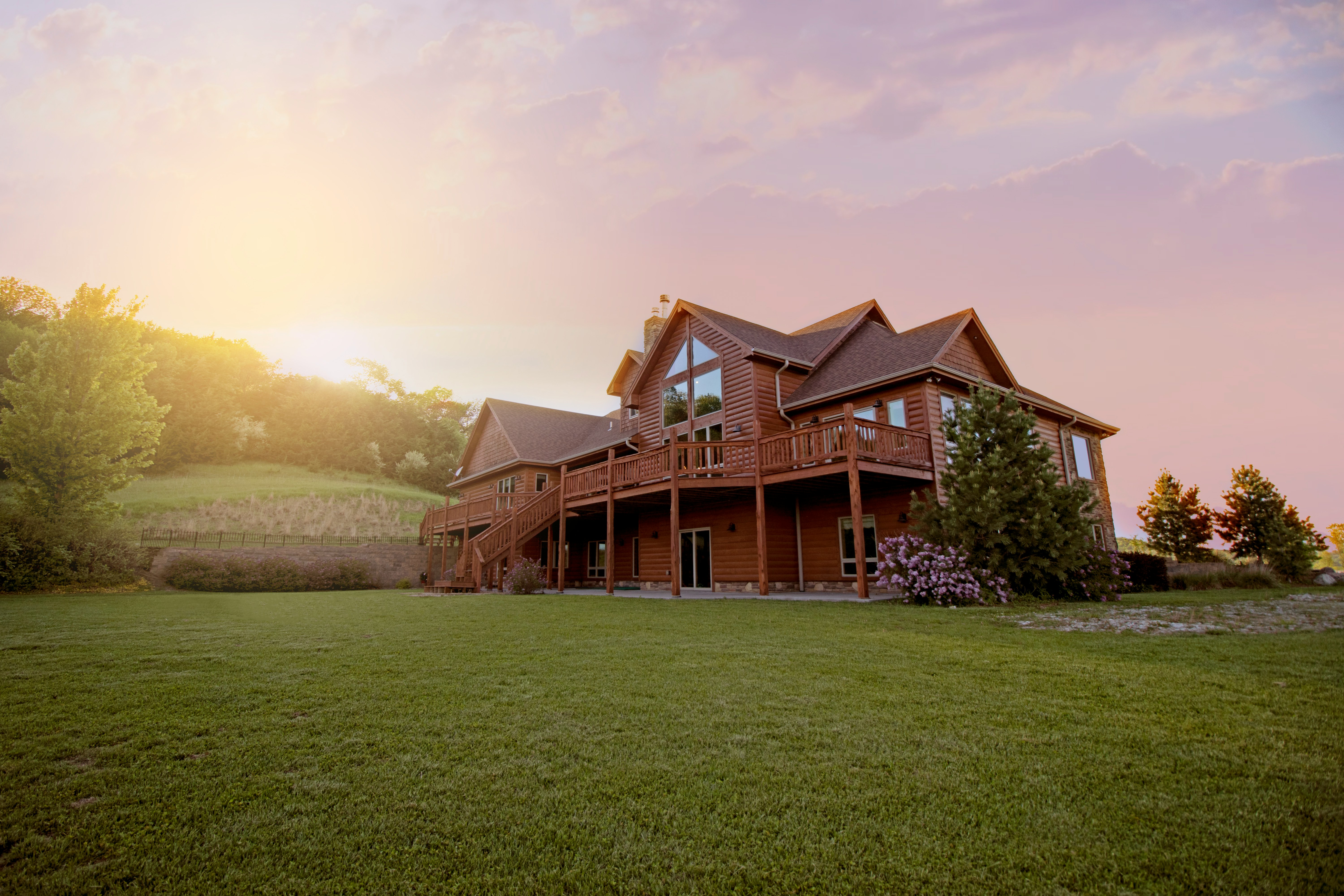 House exterior during sunset