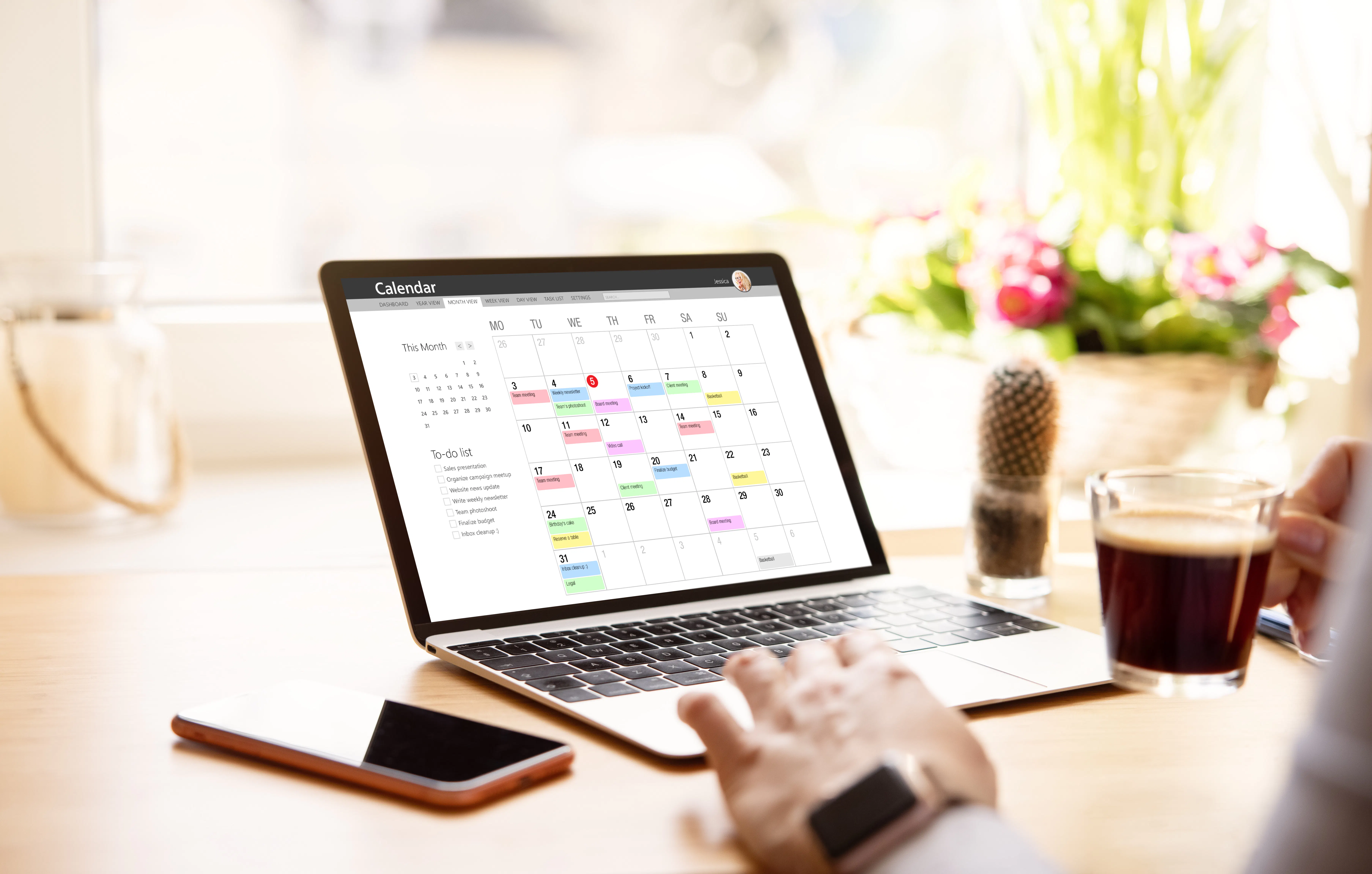 laptop calendar