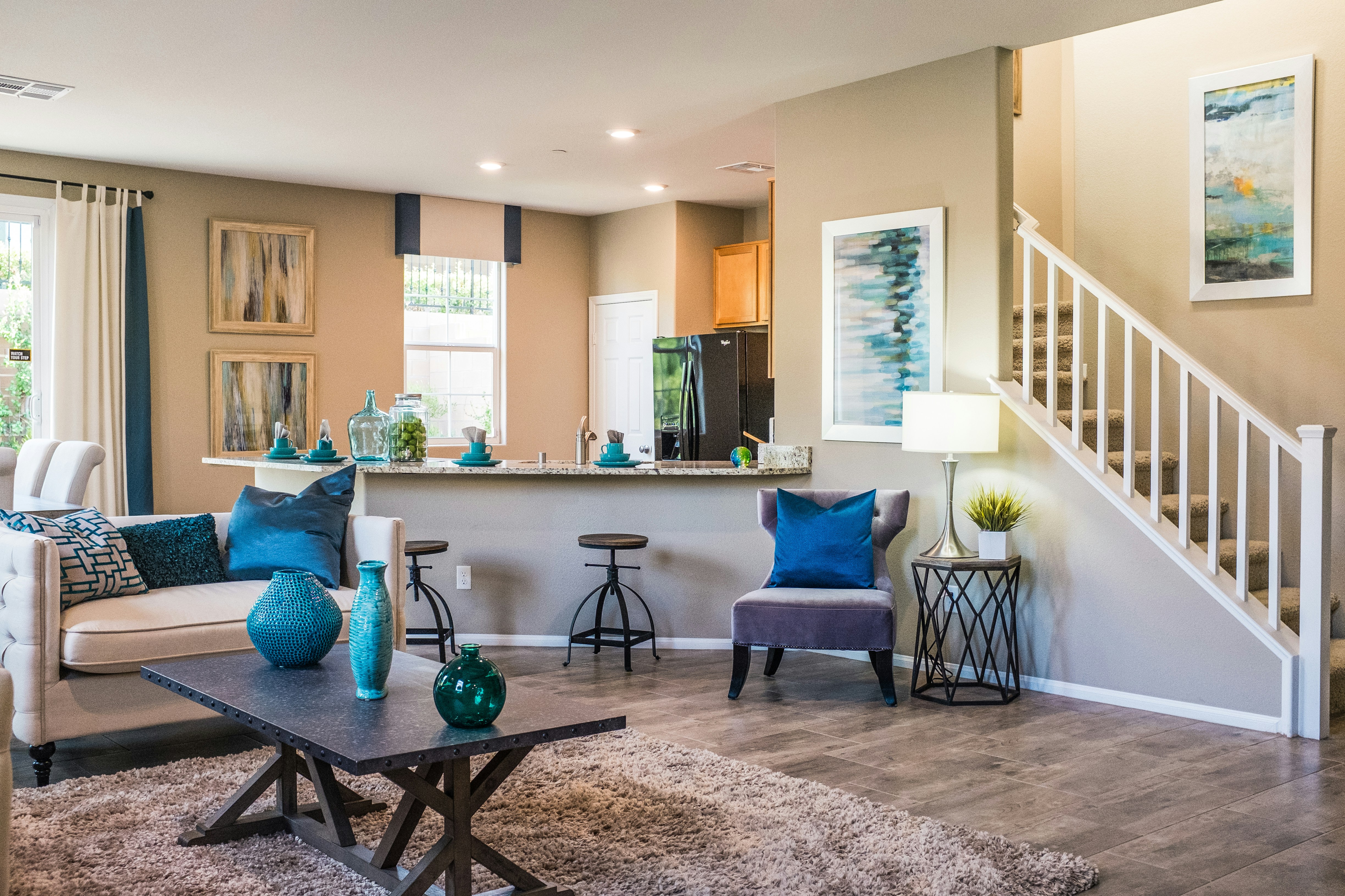 living room and kitchen